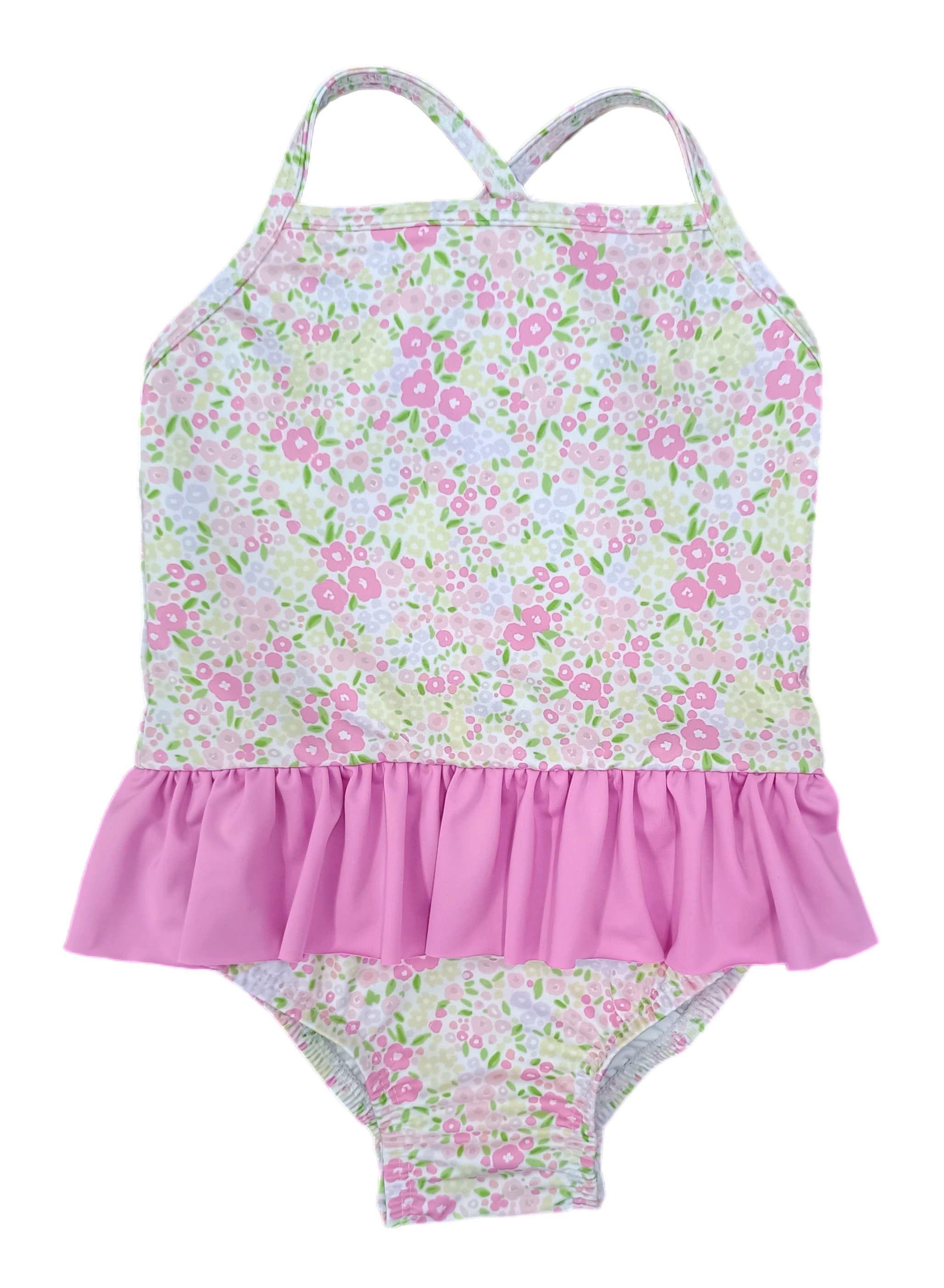 Fuchsia Floral Lainey One-Piece Swim - Born Childrens Boutique