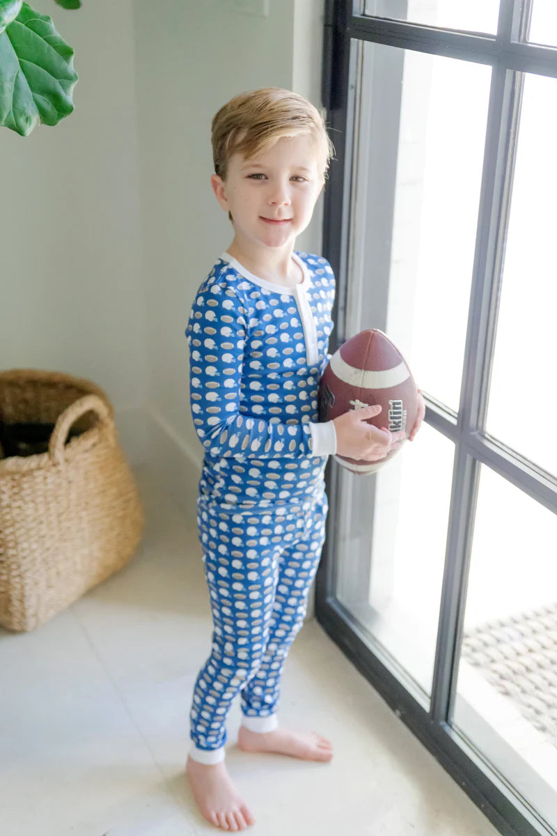 Jack Boy Pajama Pant Set - Firstdown Football - Born Childrens Boutique