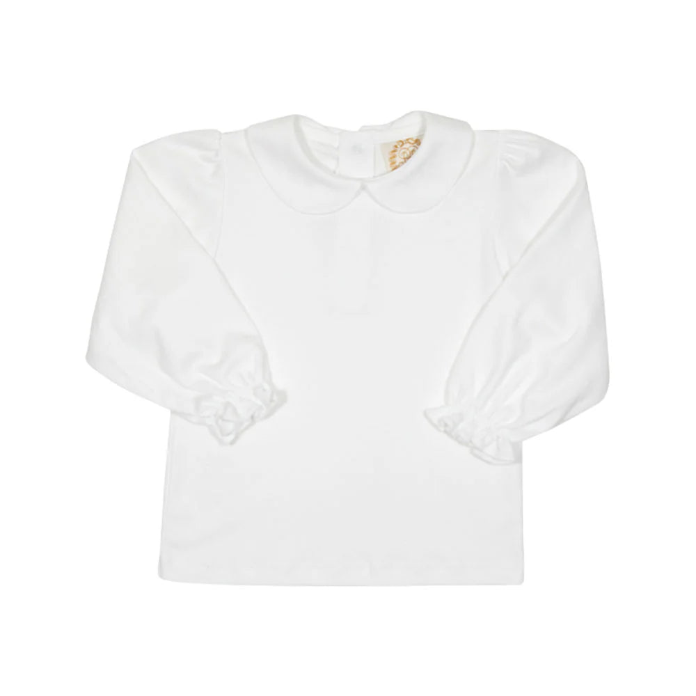 Maude's Peter Pan Collar Shirt - Worth Ave White - Born Childrens Boutique