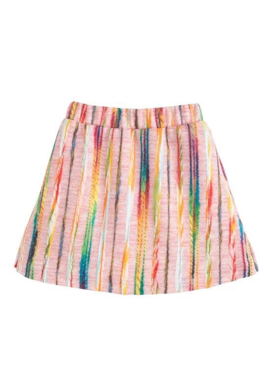 Mini Skirt - Wavy Pink Multi Wool - Born Childrens Boutique