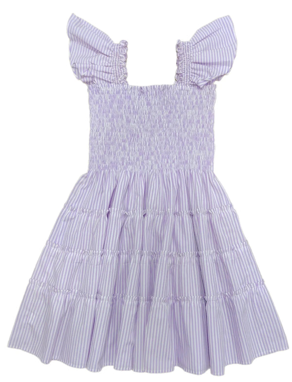 Pre-Order Charlotte Dress Lavender Stripe - Born Childrens Boutique
