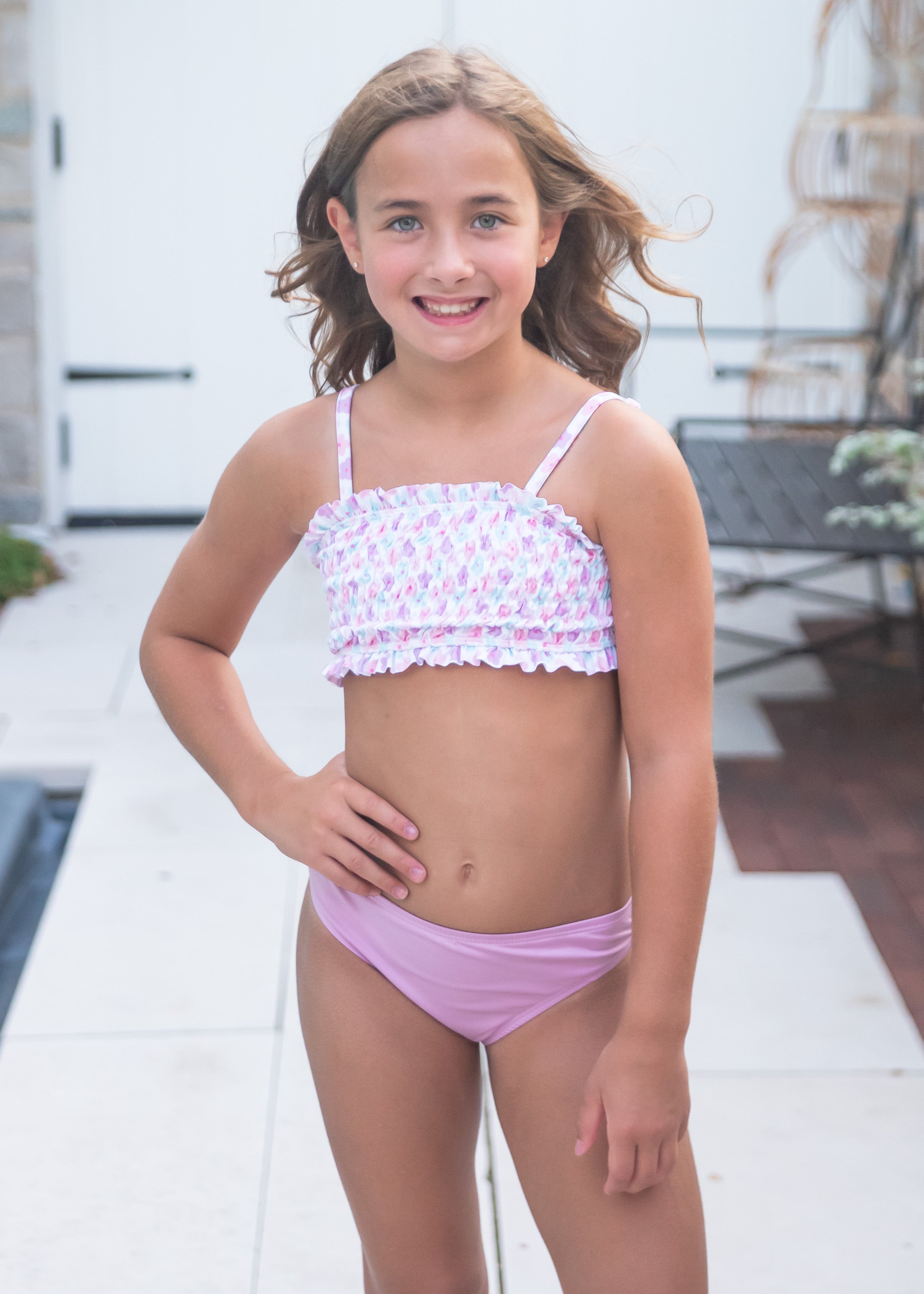 Two Piece Smocked Swim - Daisy - Born Childrens Boutique