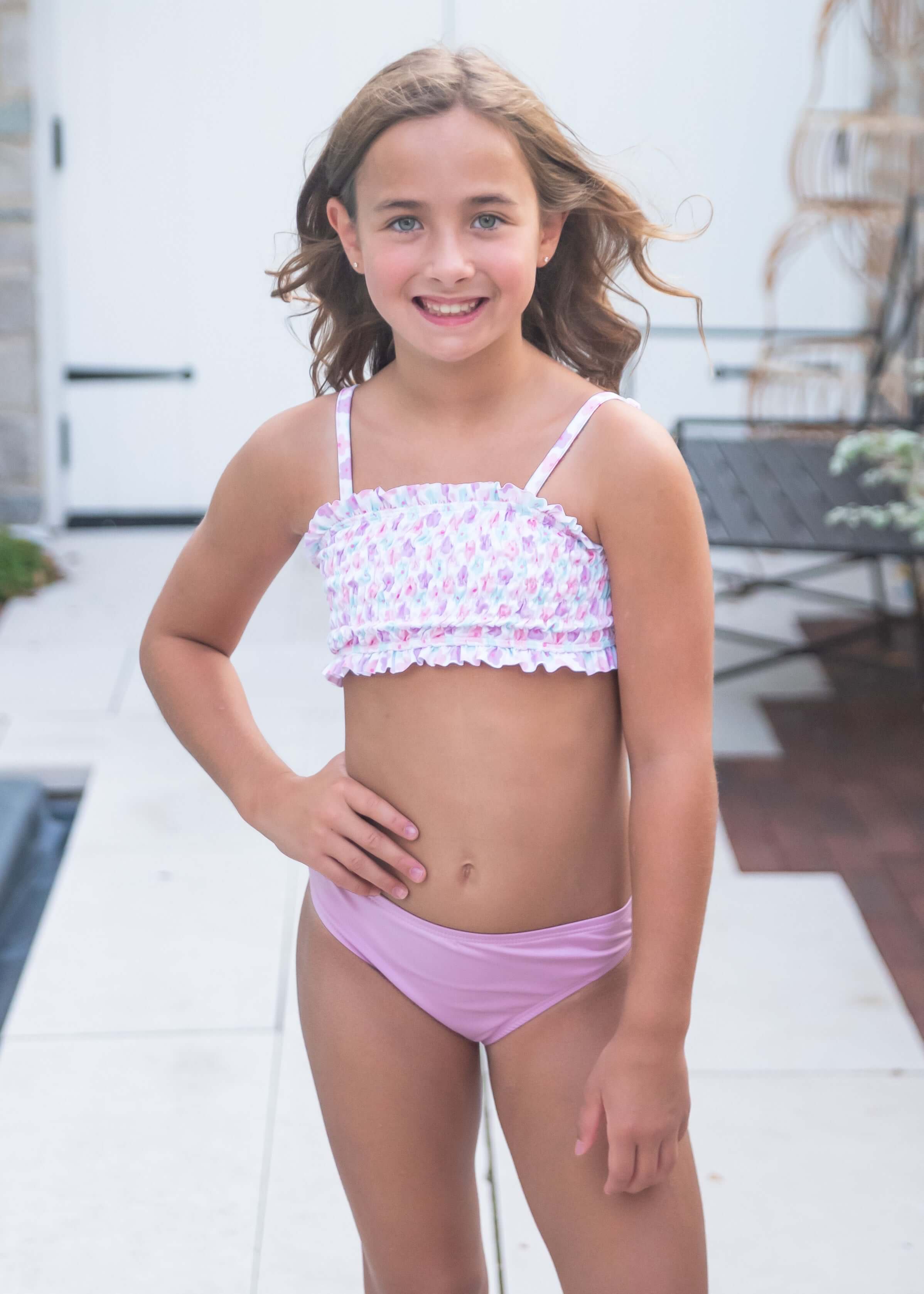 Two Piece Smocked Swim - Daisy - Born Childrens Boutique