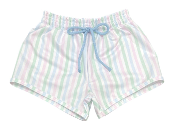 Pre-Order James Swim Shorts - Pastel Stripe - Born Childrens Boutique