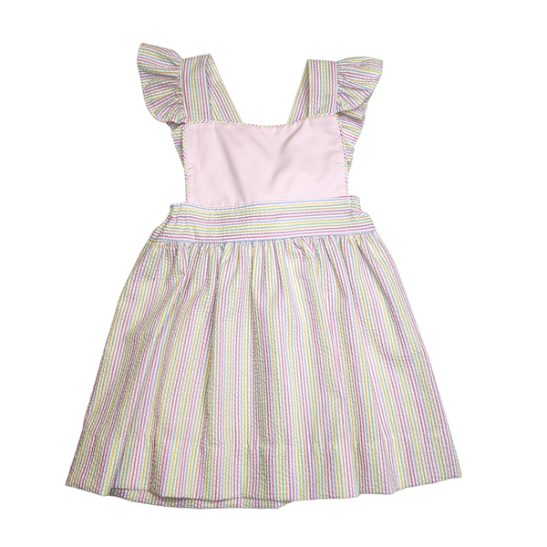 S5193 Pastel Stripe Seer Mary Dress - Born Childrens Boutique