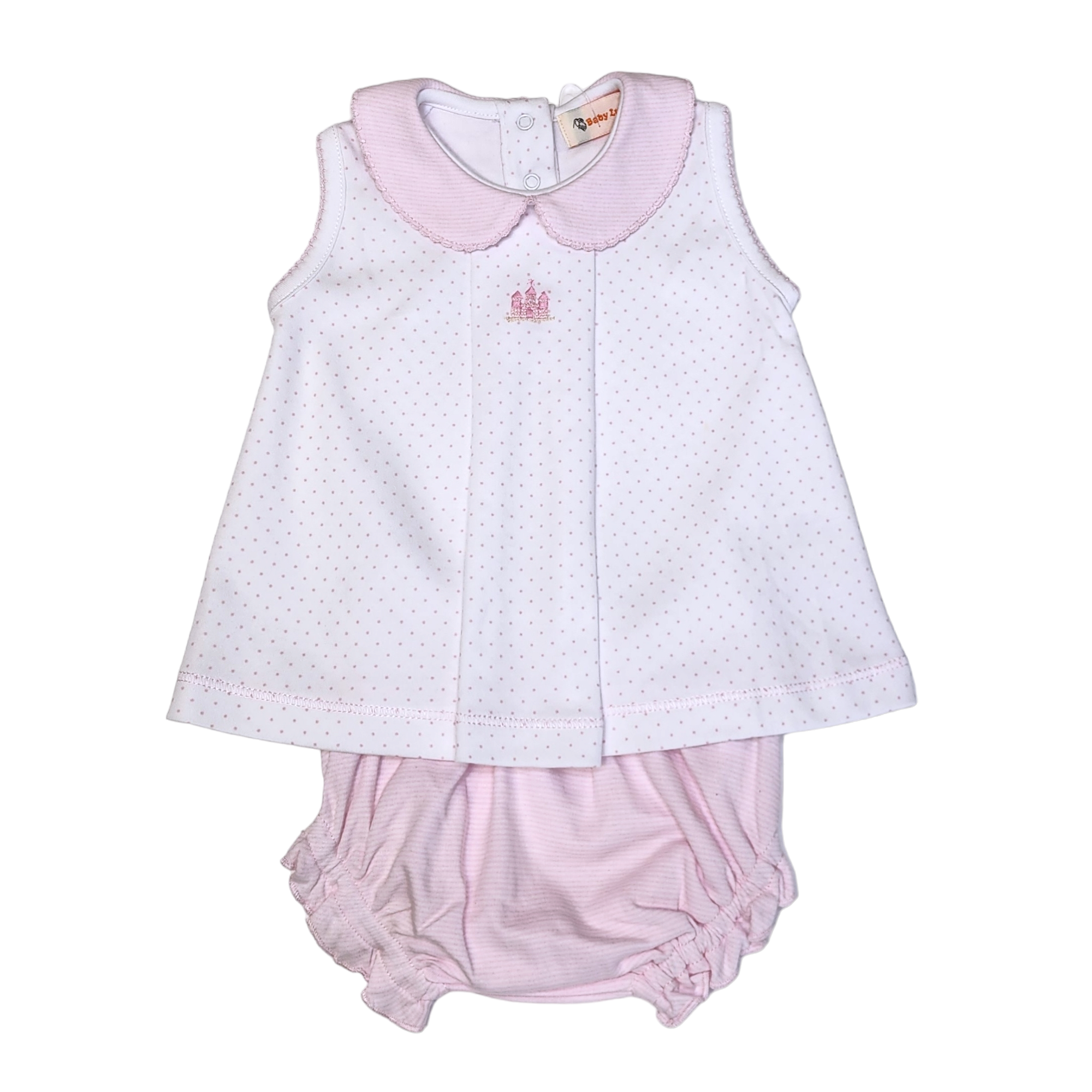 Girl Sleeveless Diaper Set Castle - Born Childrens Boutique