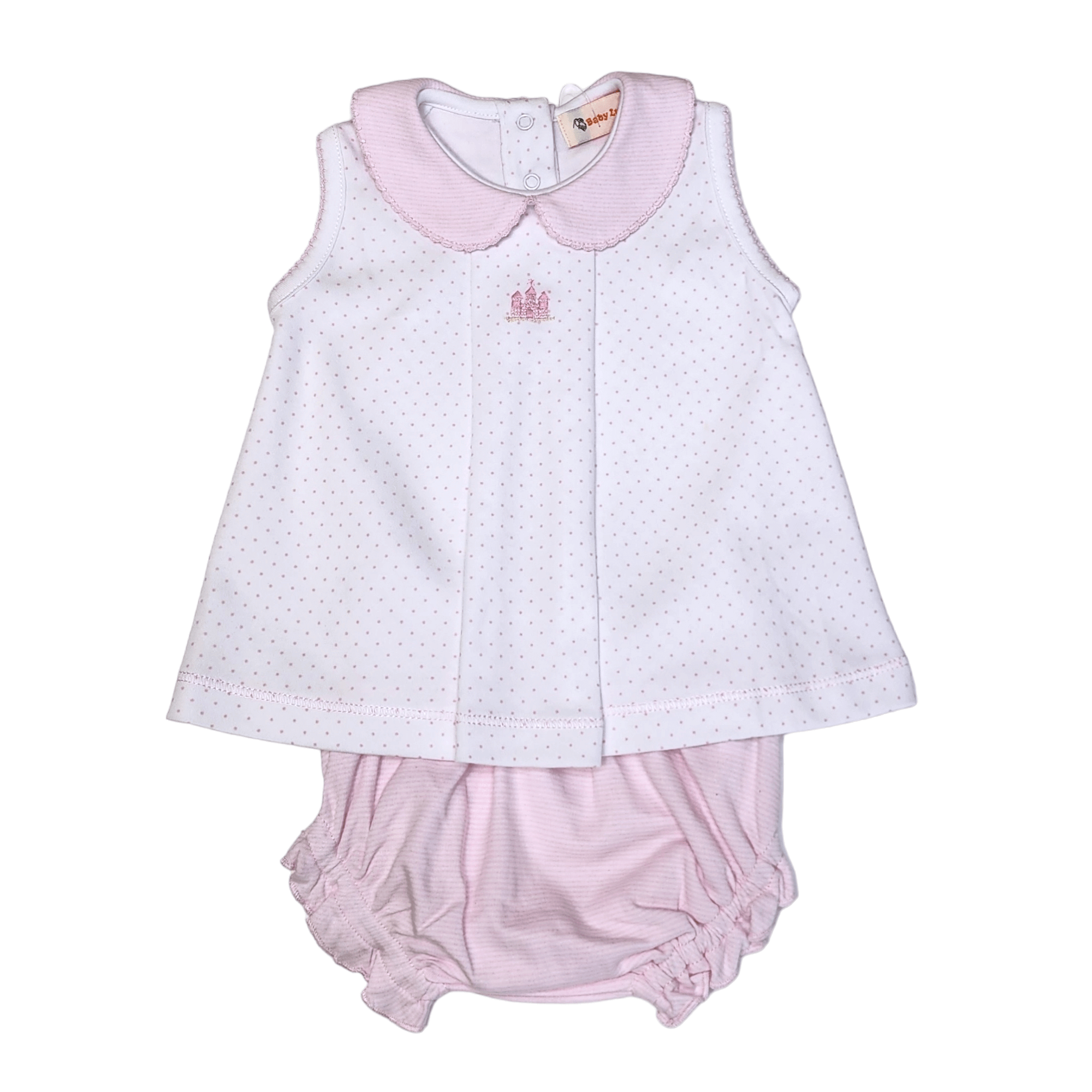 Girl Sleeveless Diaper Set Castle - Born Childrens Boutique