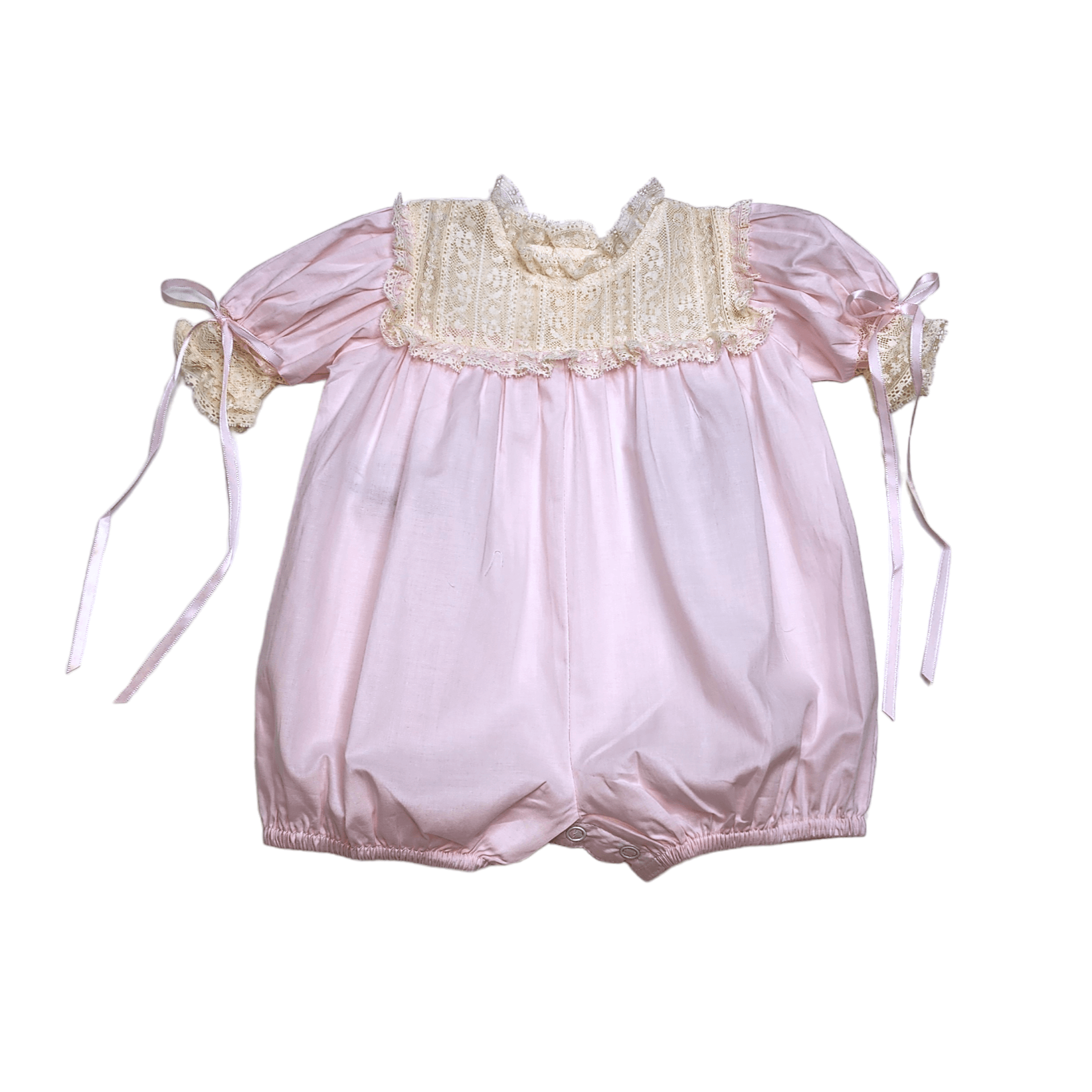 Phoenix & Ren Pink Rowan Girl Bubble with Ecru Lace - Born Childrens Boutique