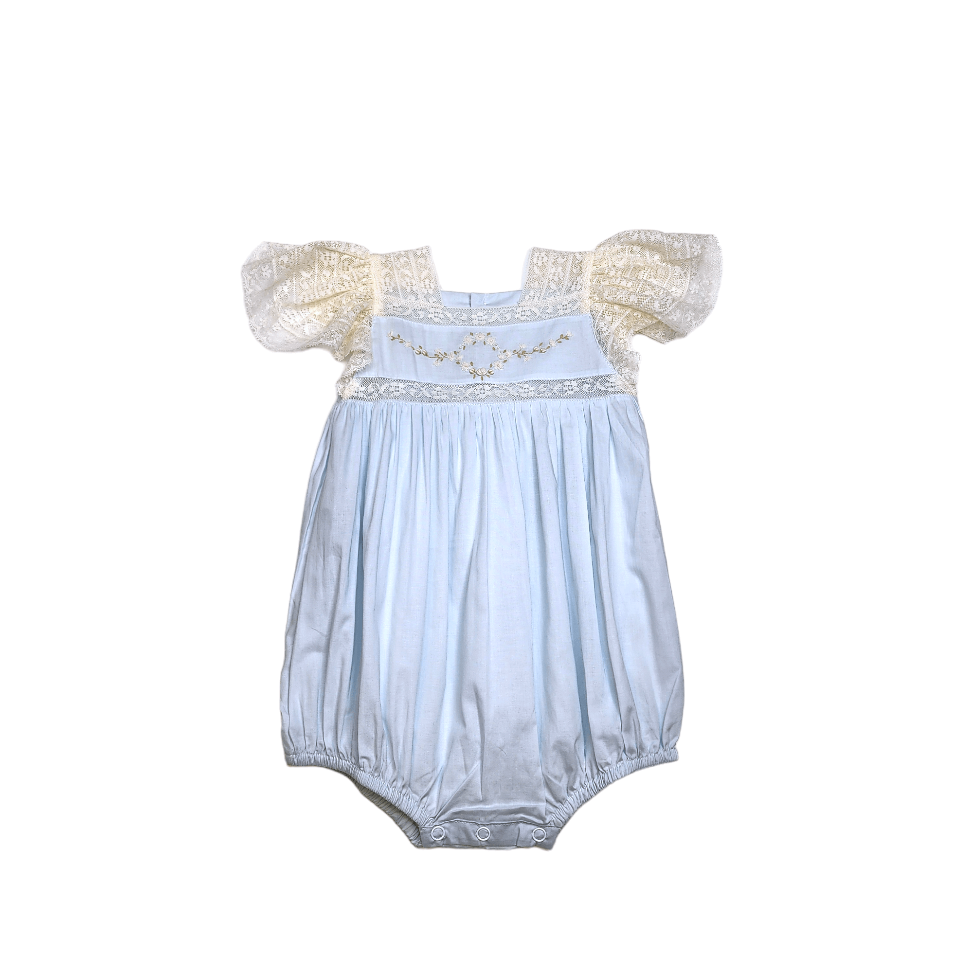 Phoenix & Ren Blue Mary Frances Bubble with Ecru Lace - Born Childrens Boutique