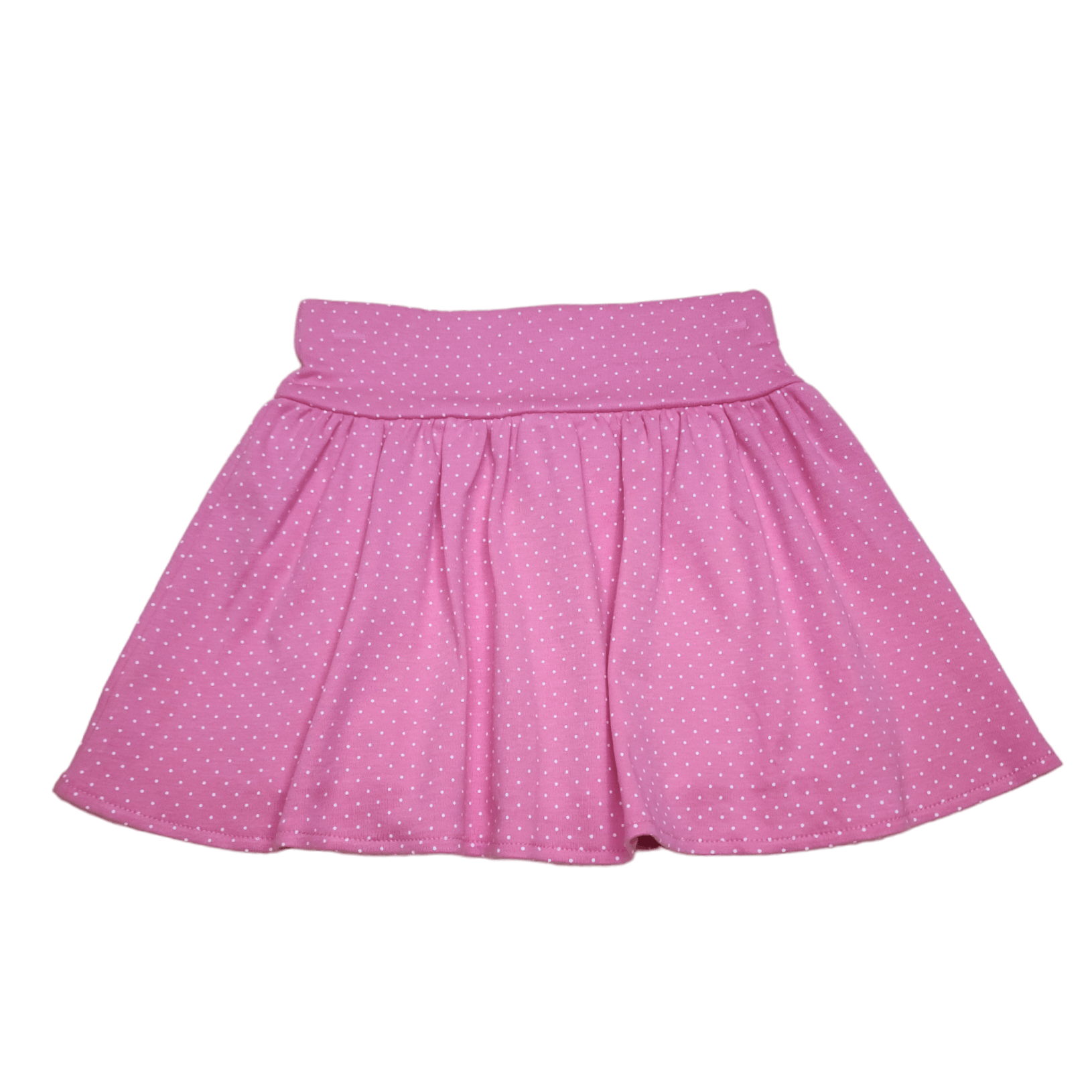 Gathered Skort Light Bubble Gum Polka Dot - Born Childrens Boutique