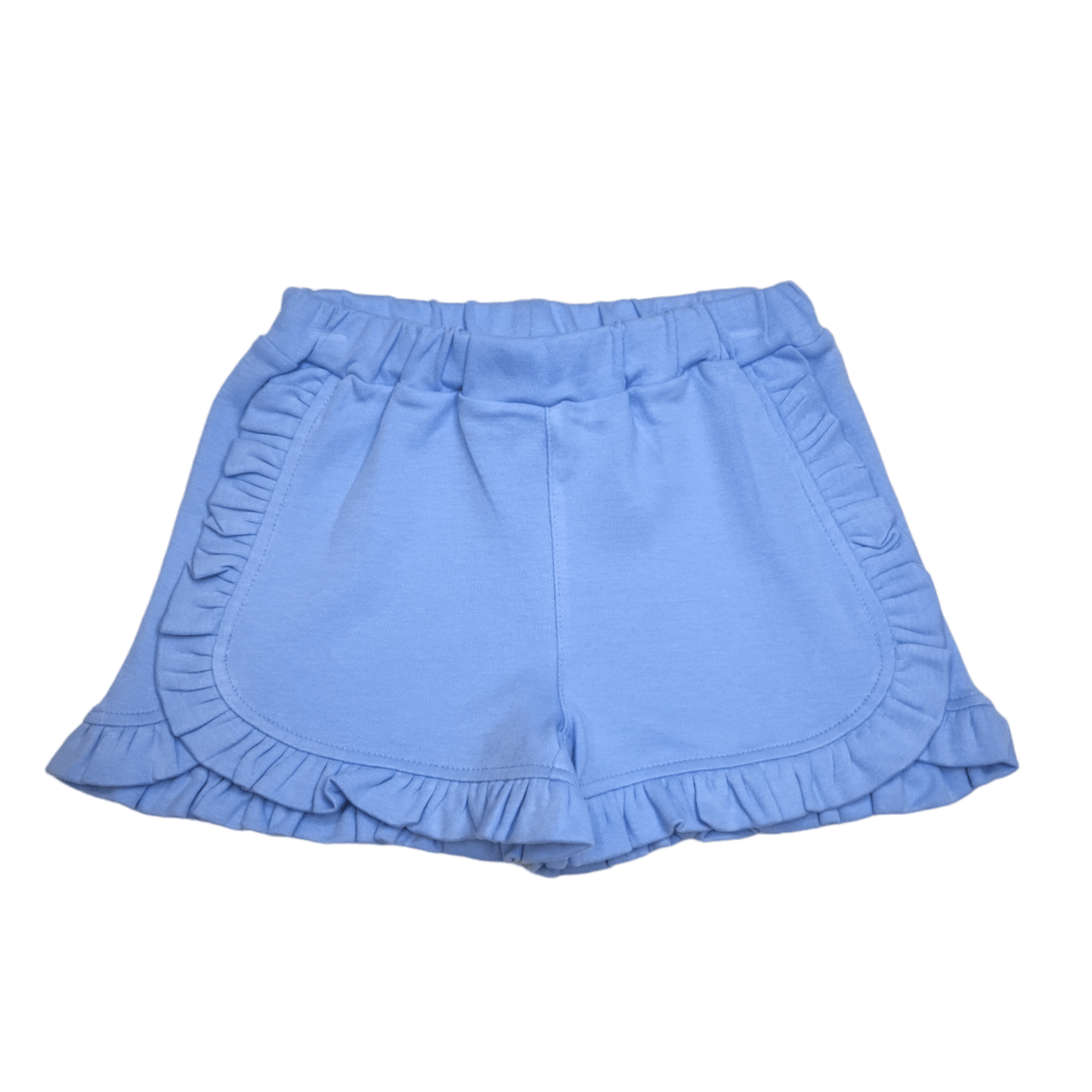 Girl Ruffle Trim Shorts Sky Blue - Born Childrens Boutique