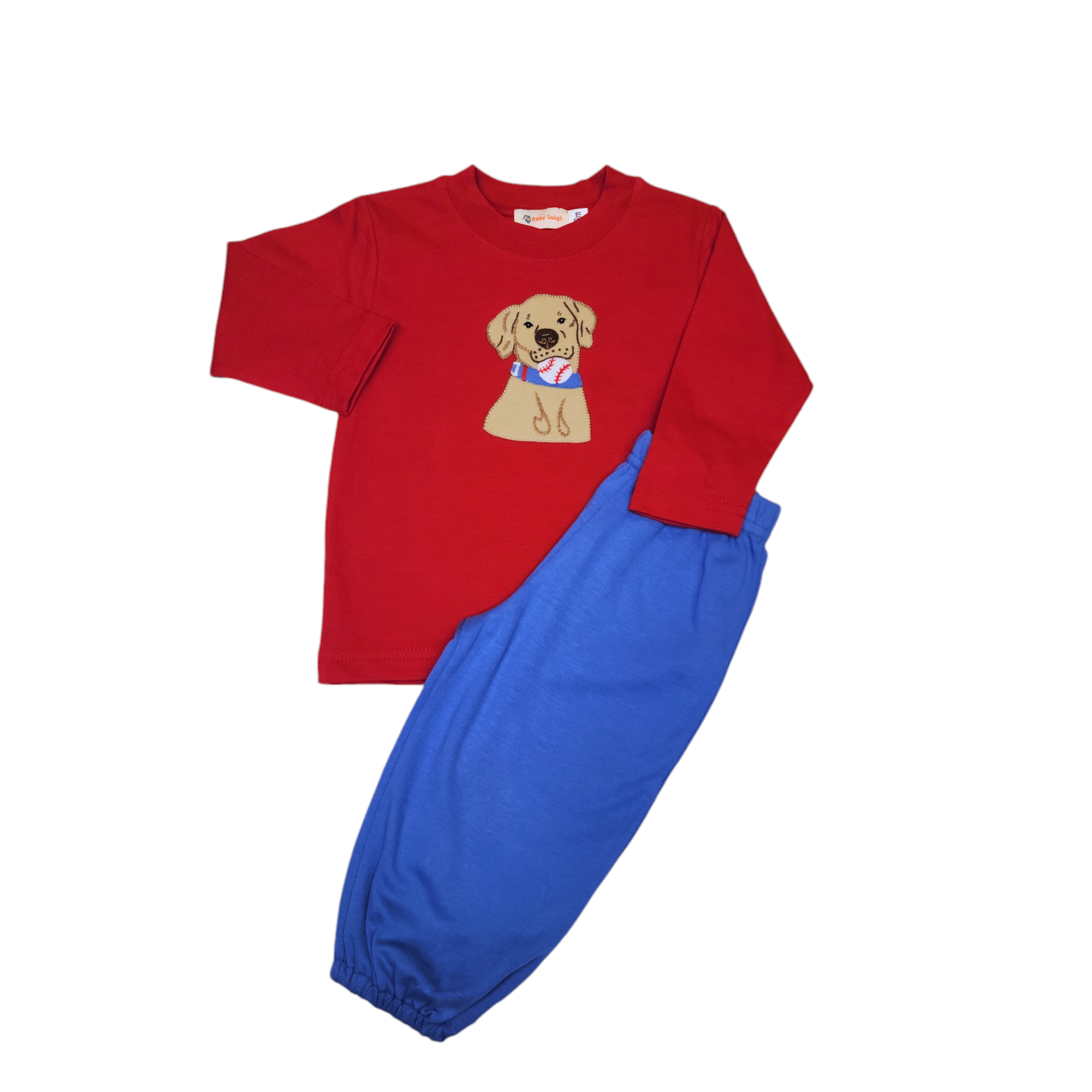 Boy LS T-Shirt Lab w/ Baseball - Born Childrens Boutique