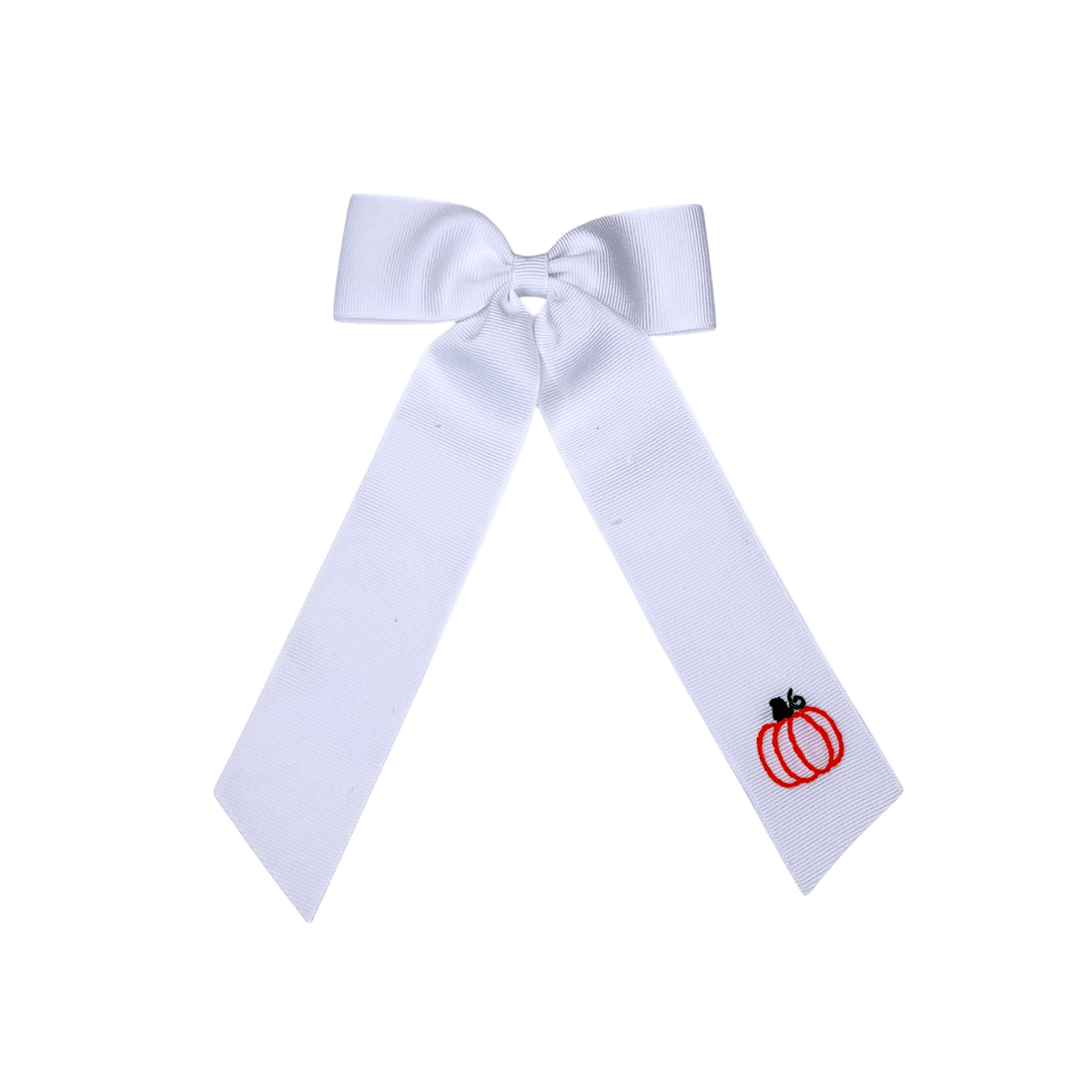 Medium Pumpkin Bow - White - Born Childrens Boutique