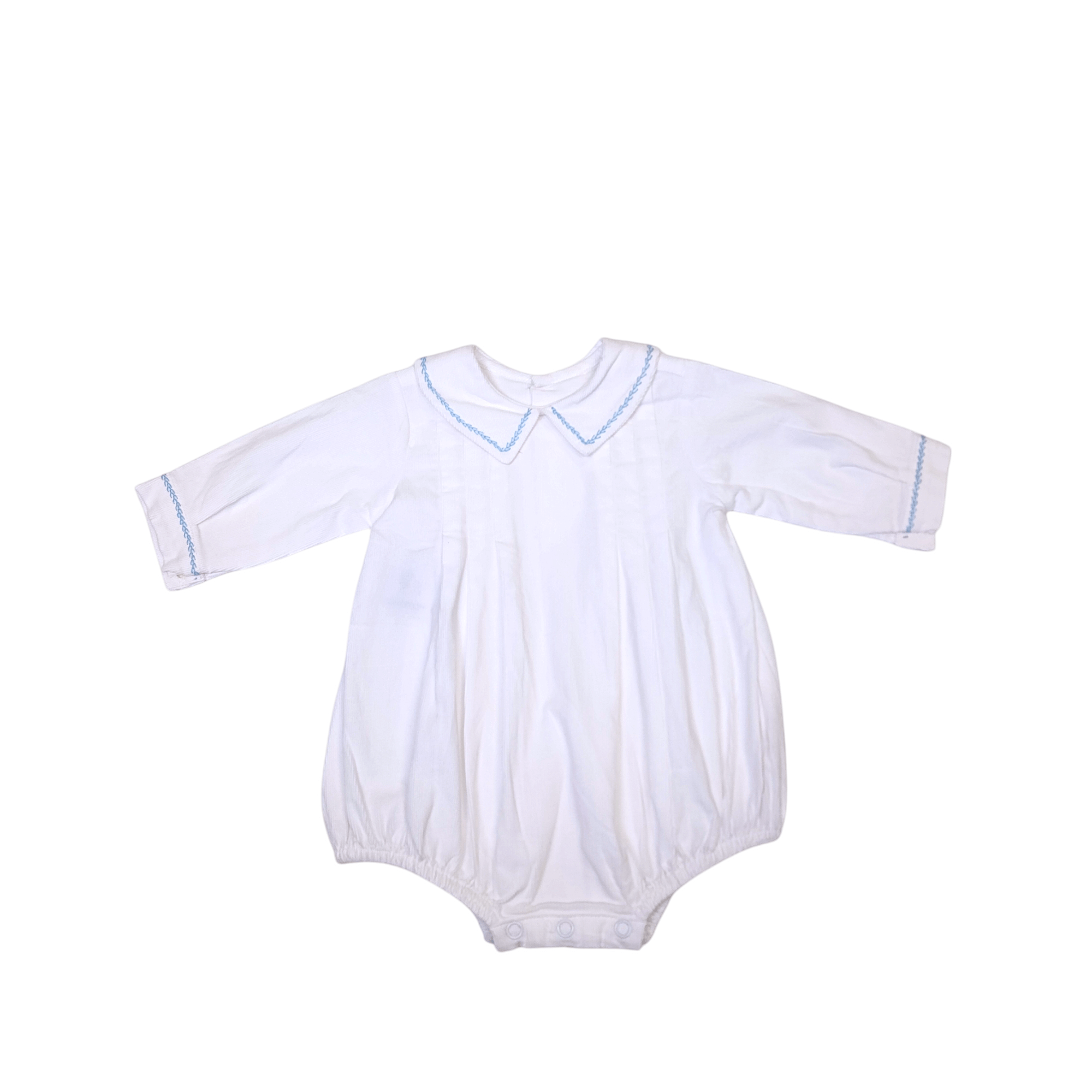 White Kennedy Boy Bubble Blue Stitch - Born Childrens Boutique