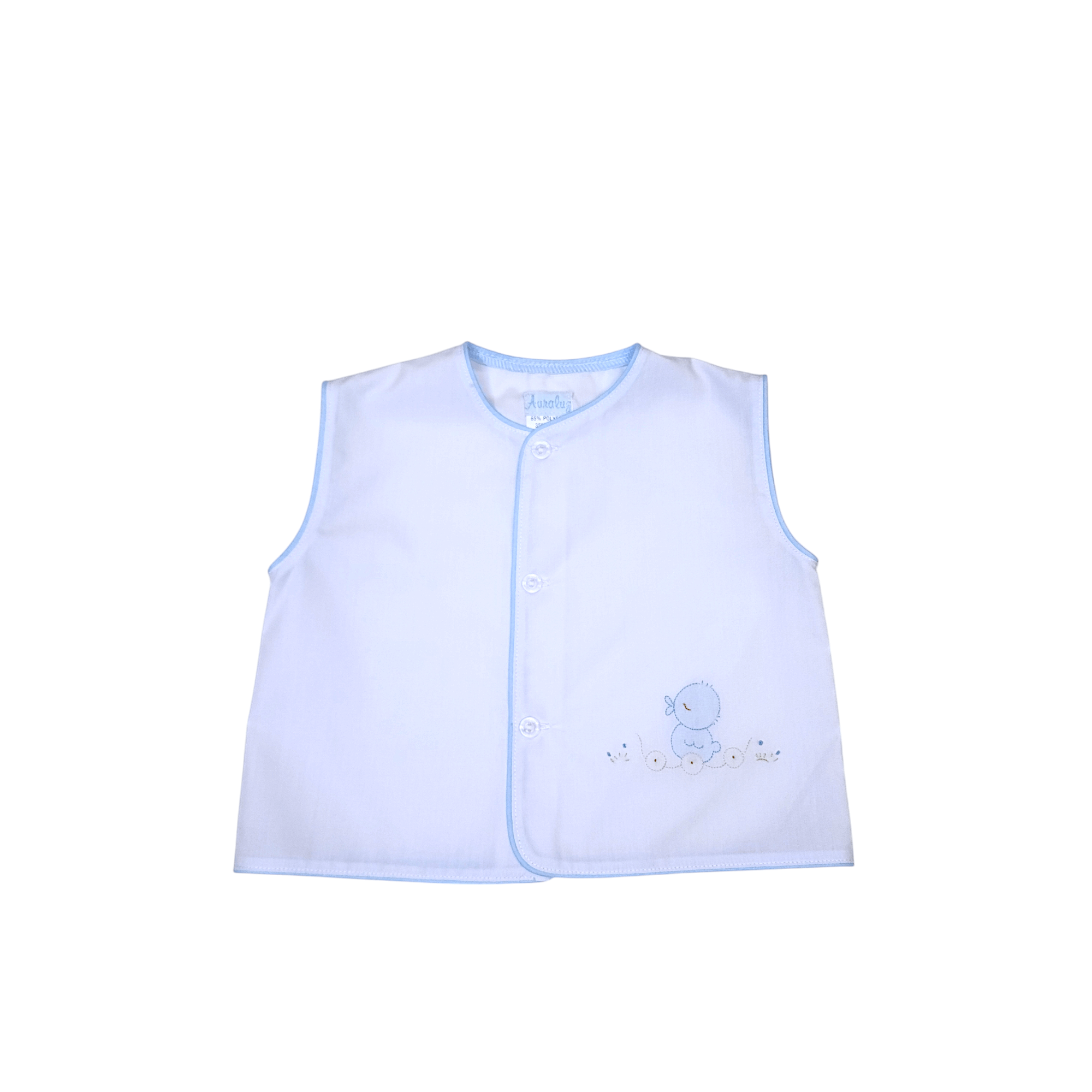 Diaper Shirt White/Blue Duck Wheel - Born Childrens Boutique
