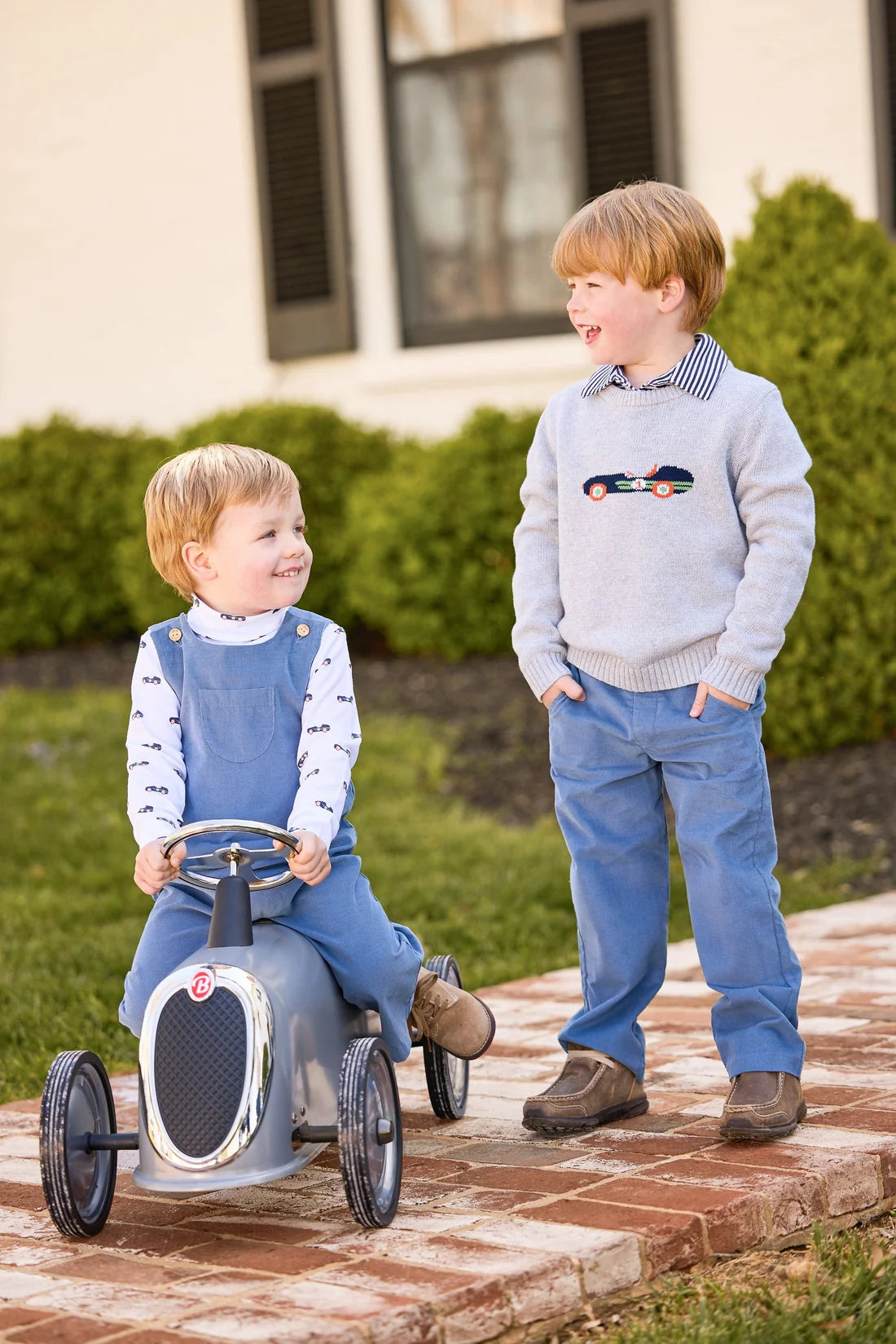 Pull On Pant - Stormy Blue Corduroy - Born Childrens Boutique