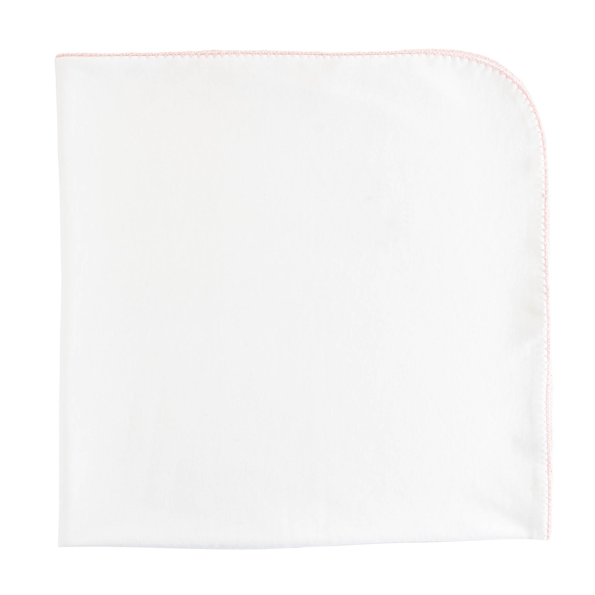 Basic Receiving Blanket w/ Pink Crochet Trim - Born Childrens Boutique