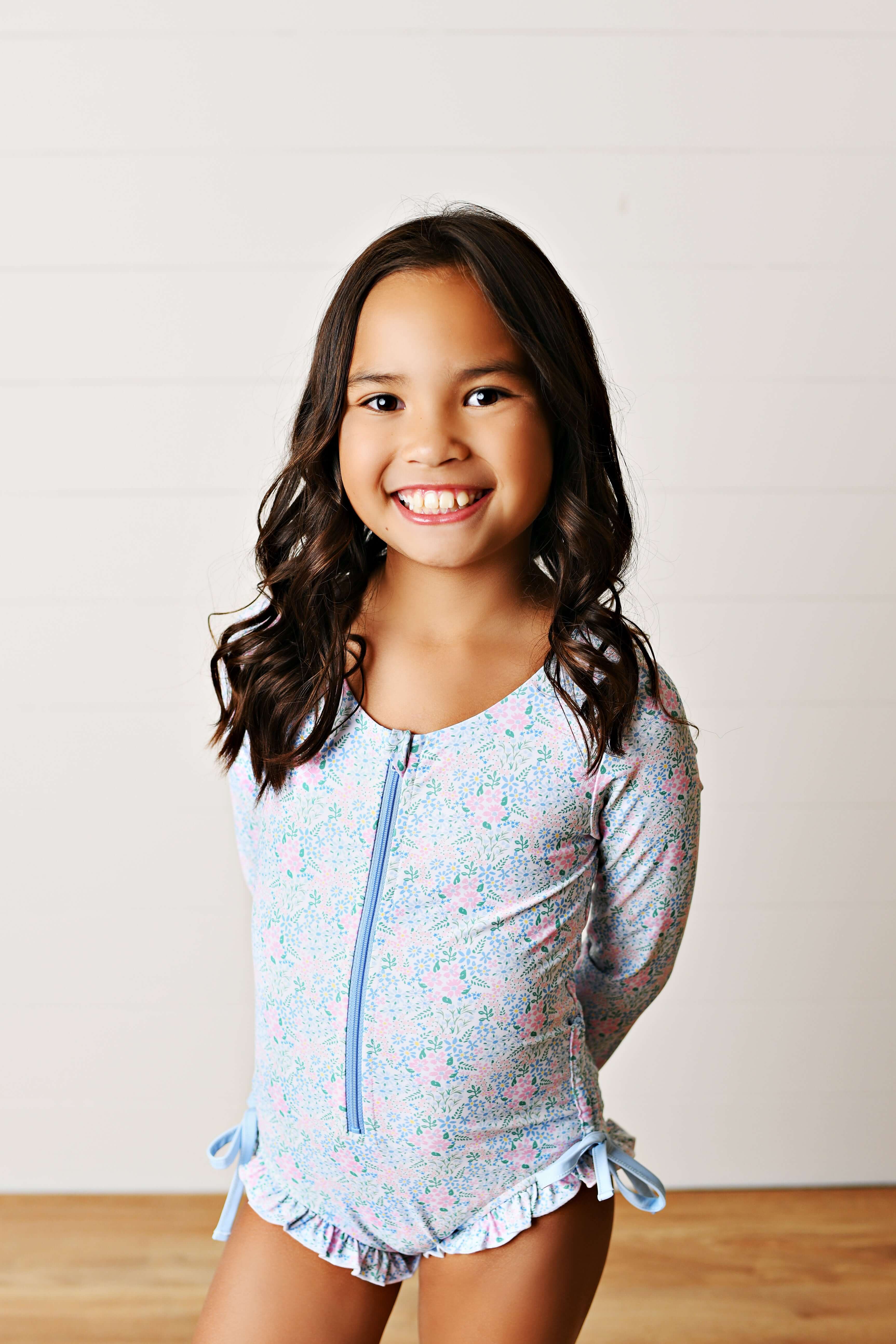 Ditsy Bloom LS Rashguard Swim - Born Childrens Boutique