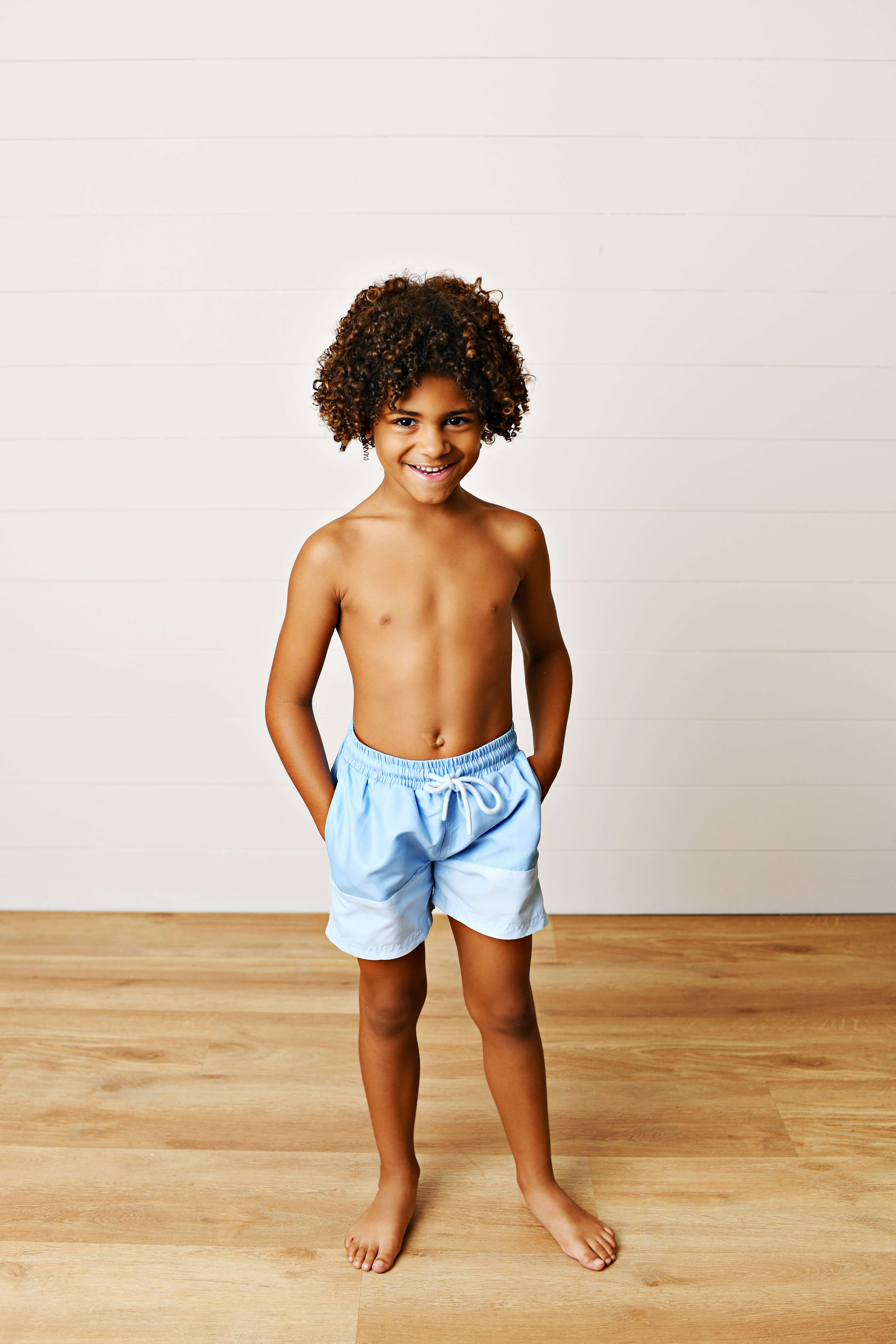 Blue Block Swim Trunk - Born Childrens Boutique