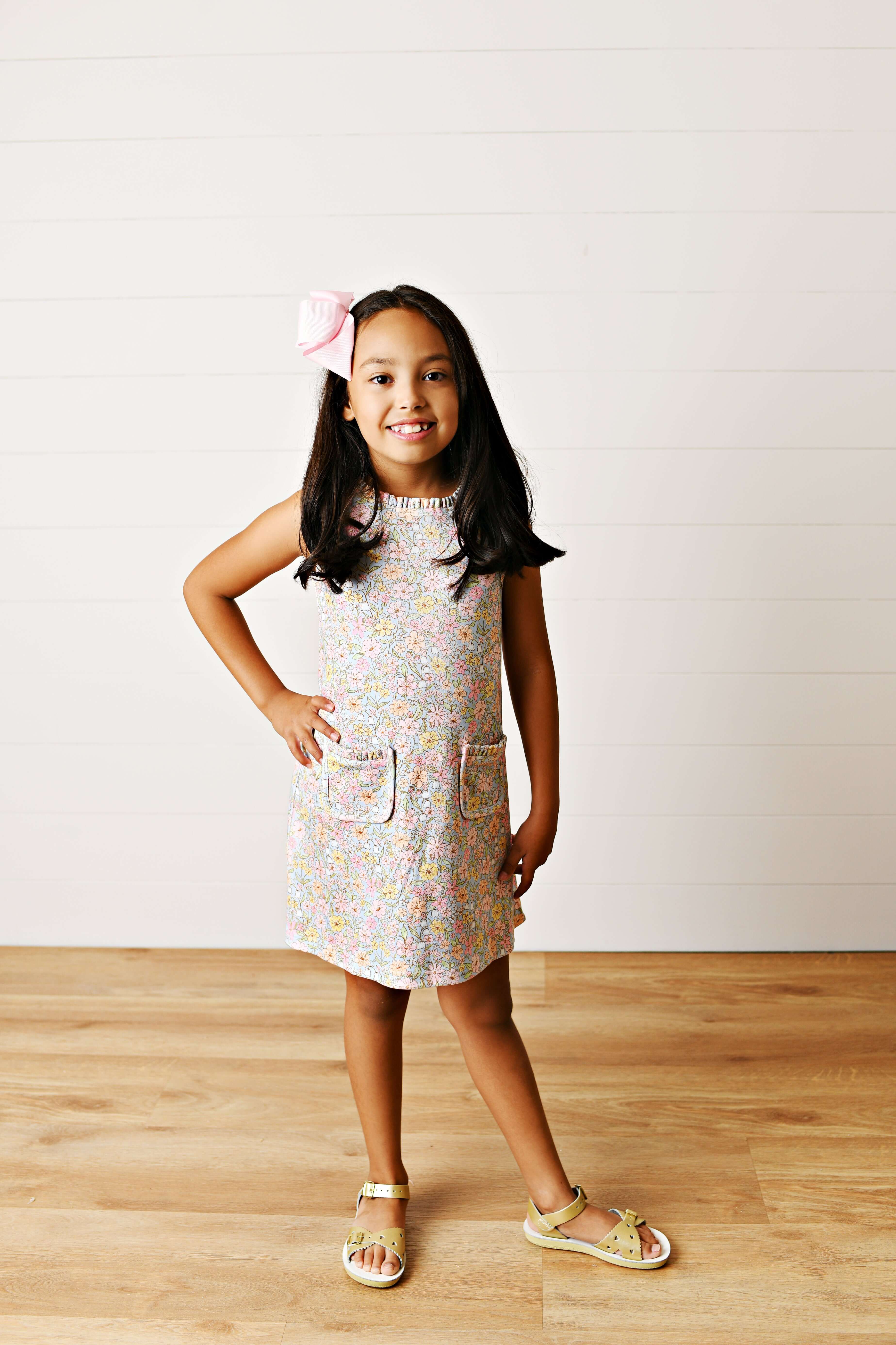 Floral Pocket Dress - Born Childrens Boutique