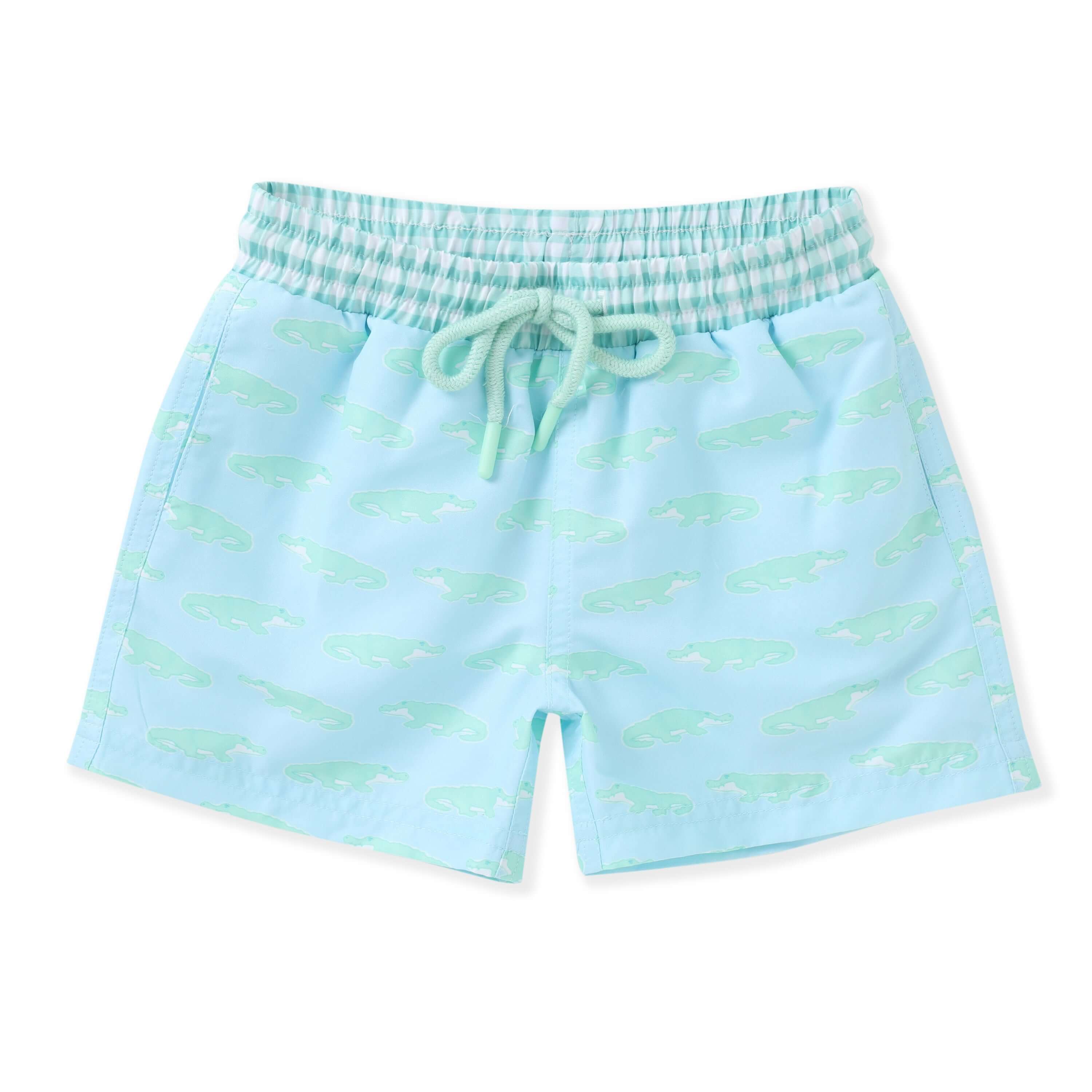 Aqua Alligator Swim Trunks - Born Childrens Boutique