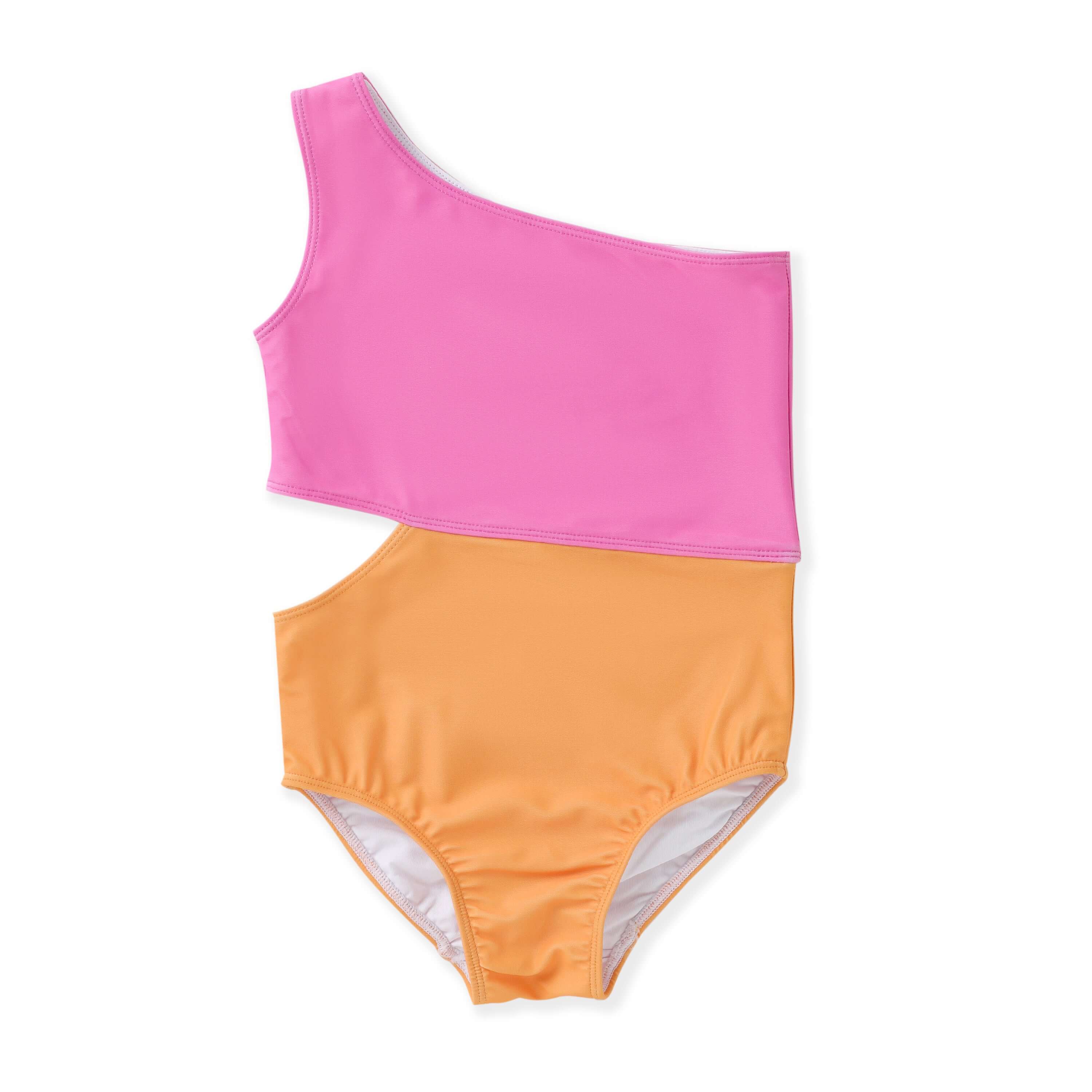 Color Block One Piece Cut Out Swim - Born Childrens Boutique