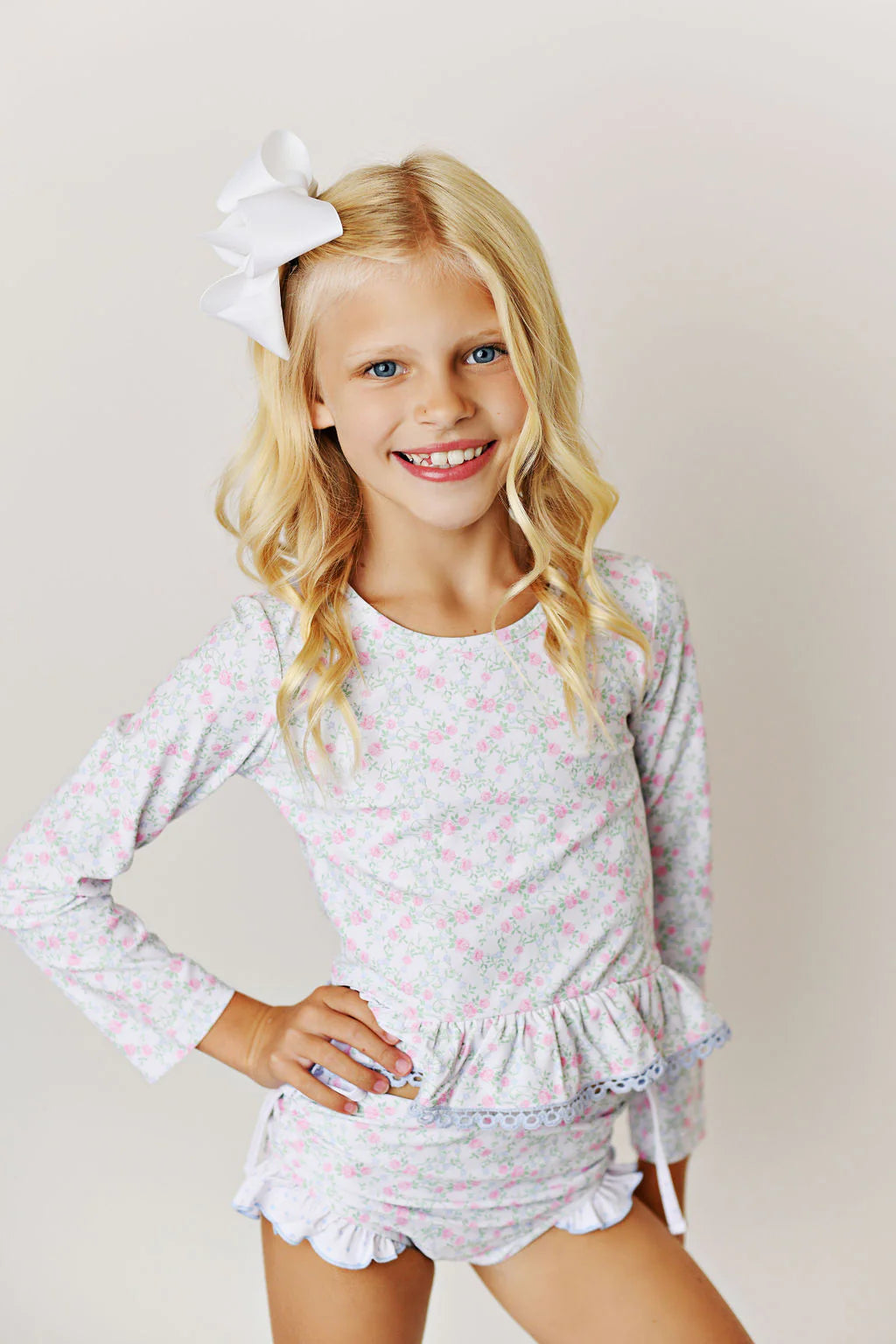 French Rose Rashguard 2 Piece Swimmy - Born Childrens Boutique