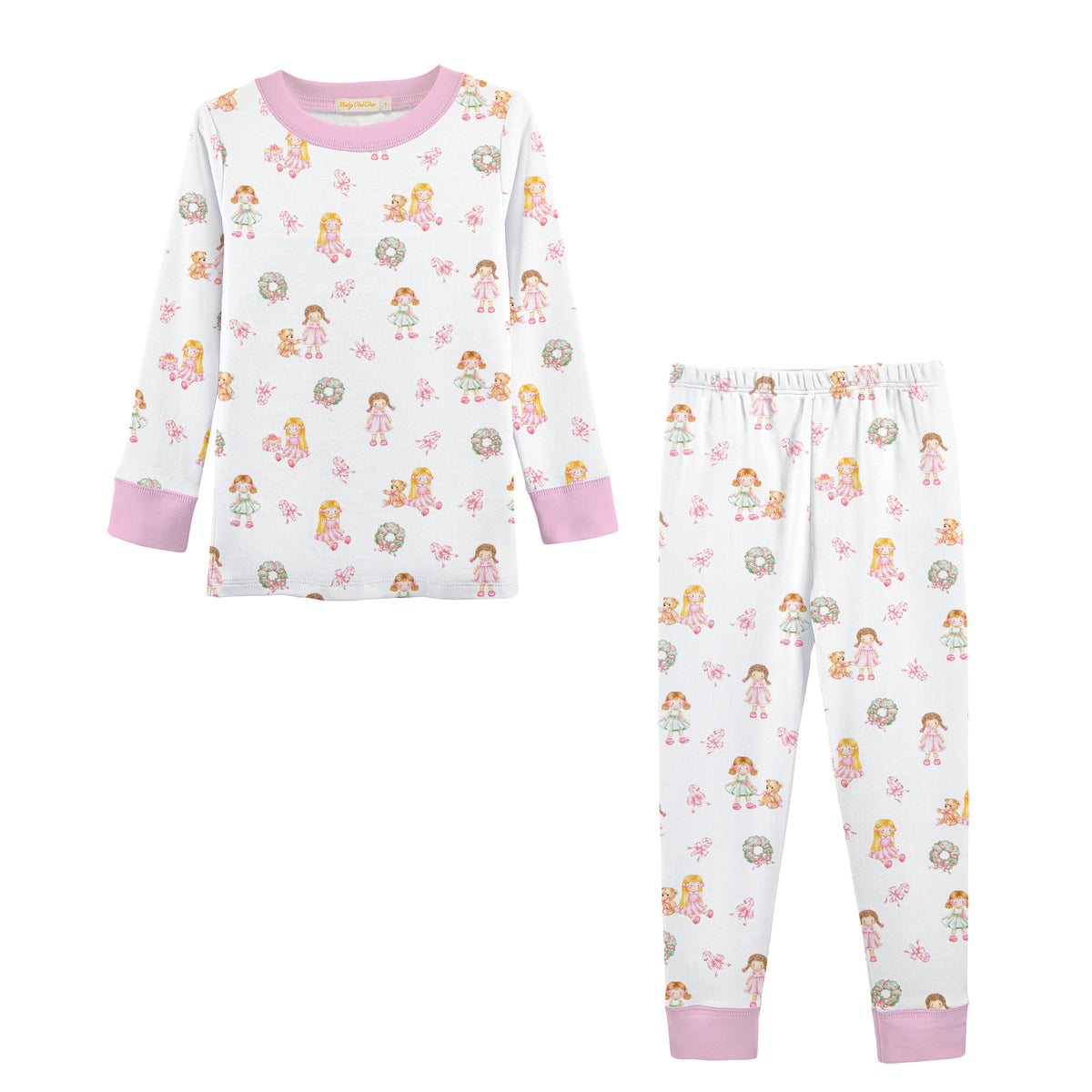 Sweet Holiday Printed Pima Kid Set - Born Childrens Boutique