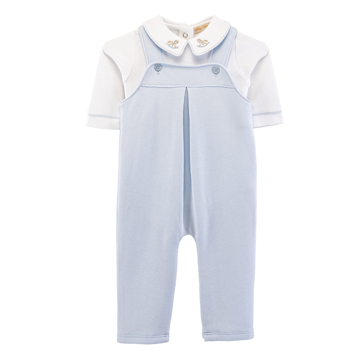 Rocking Horse Pima Jacquard Overall Set - Born Childrens Boutique