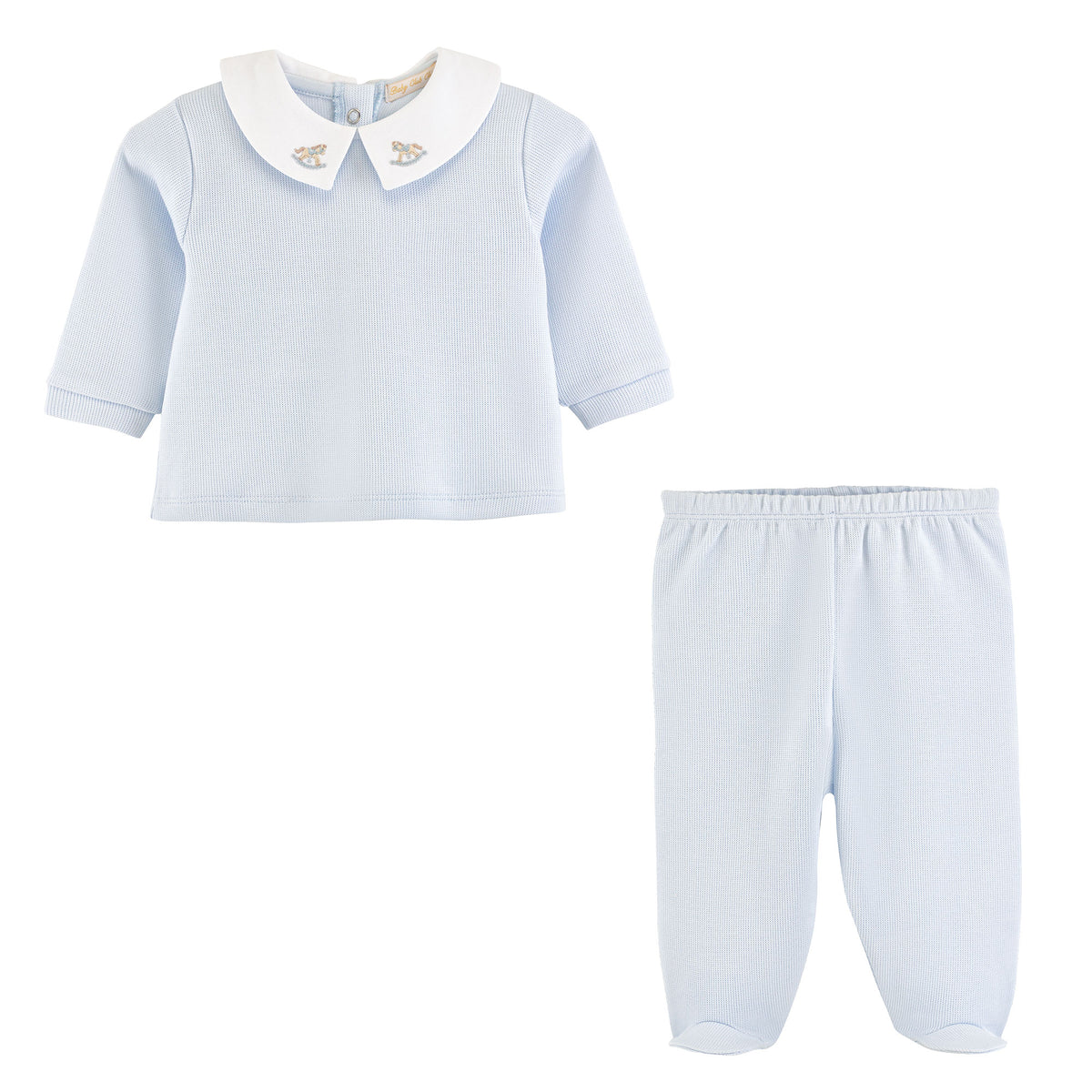 Rocking Horse Pima Jacquard Top and Pant Set - Born Childrens Boutique