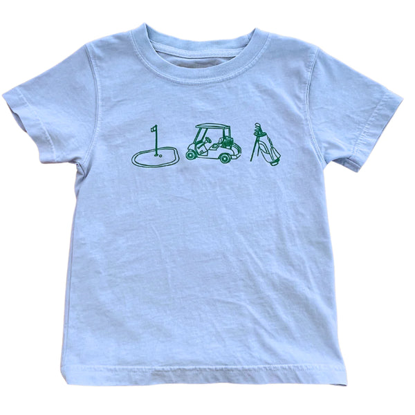 SS Light Blue Golf Trio T-Shirt - Born Childrens Boutique
