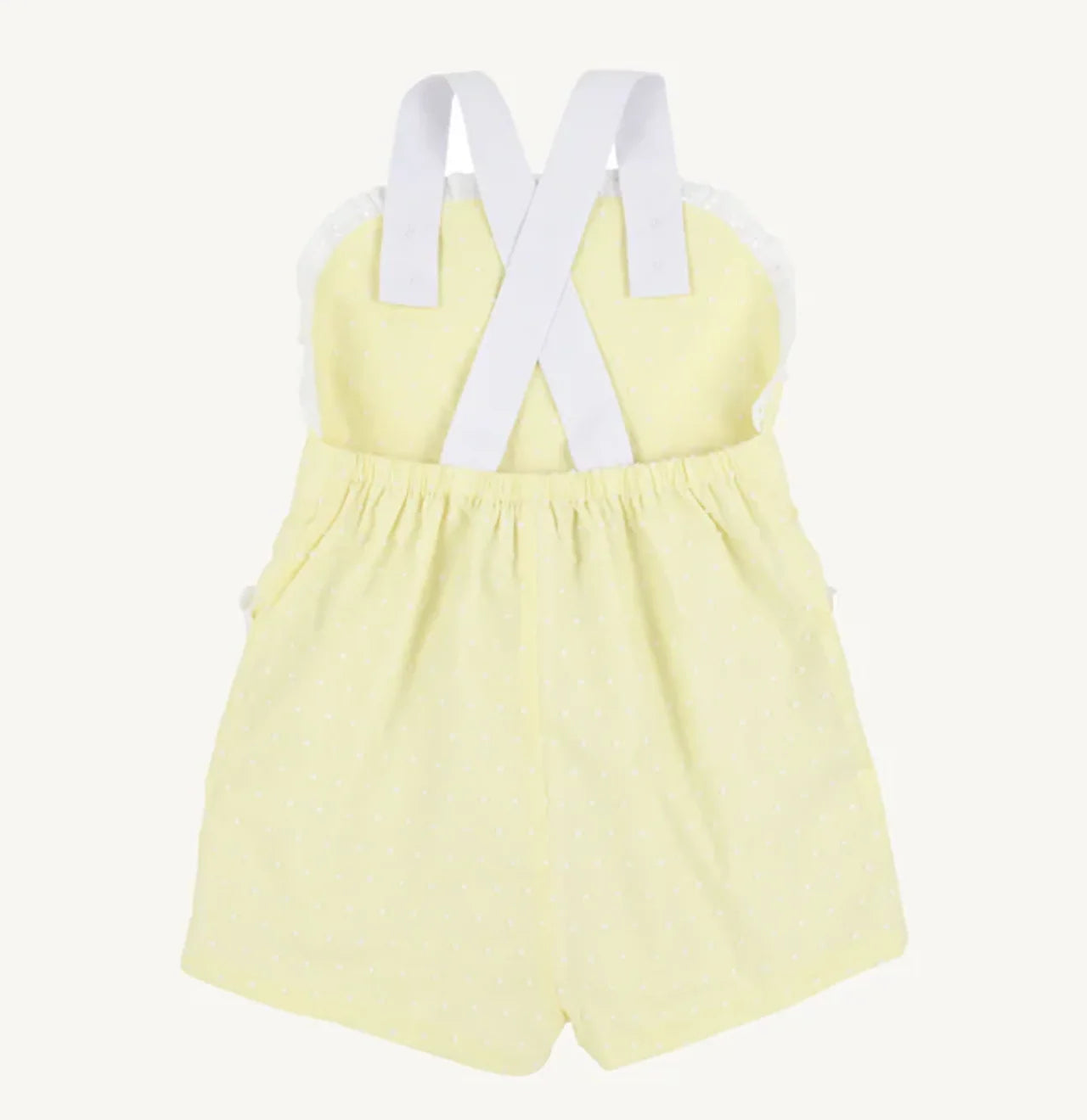 Ruthie Romper - York Yellow & Worth Avenue White Dallas Dot - Born Childrens Boutique