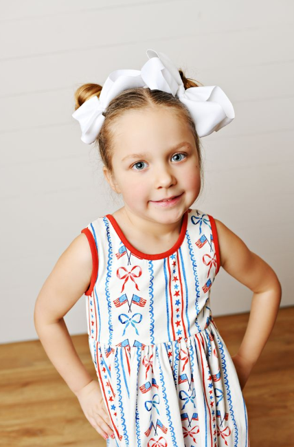 Patriotic Flair Dress - Born Childrens Boutique