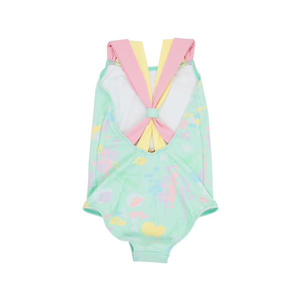 Seabrook Bathing Suit Glencoe Garden Party With Grace Bay Green And Pier Party Pink - Born Childrens Boutique