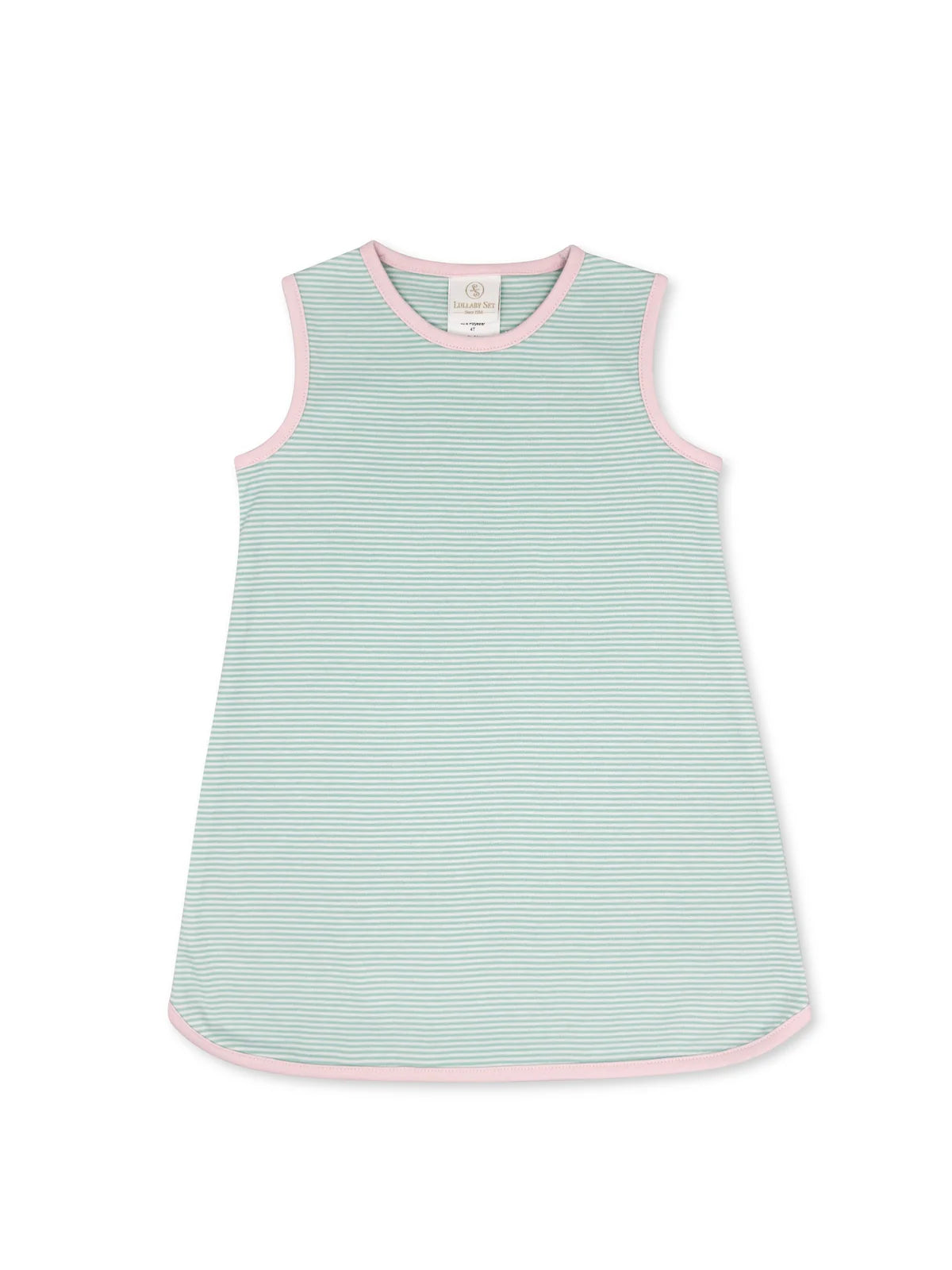 Tinsley Dress Memphis Aqua Stripe - Born Childrens Boutique