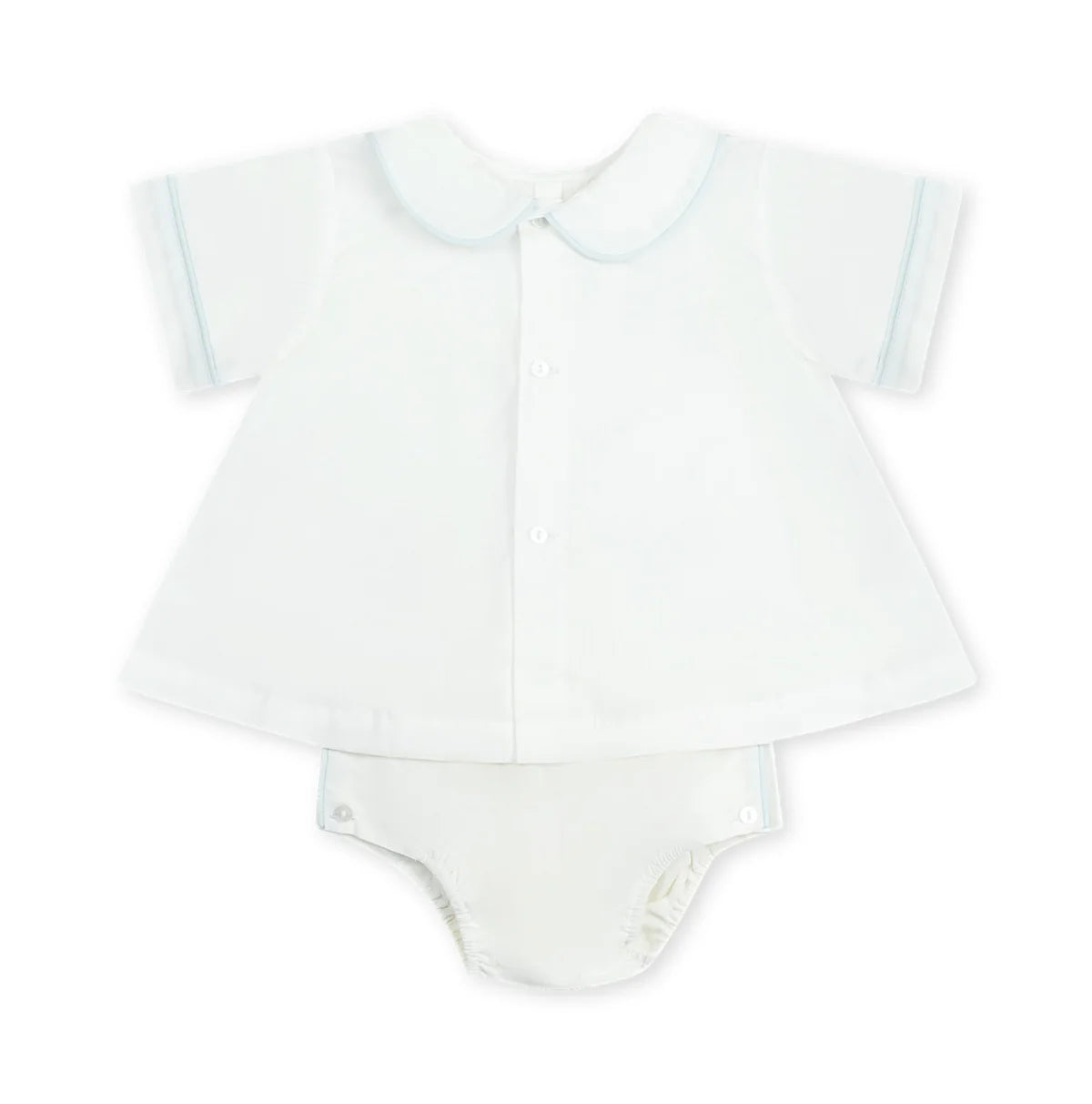 Dapper Diaper Set Blessings White Batiste, Blue - Born Childrens Boutique