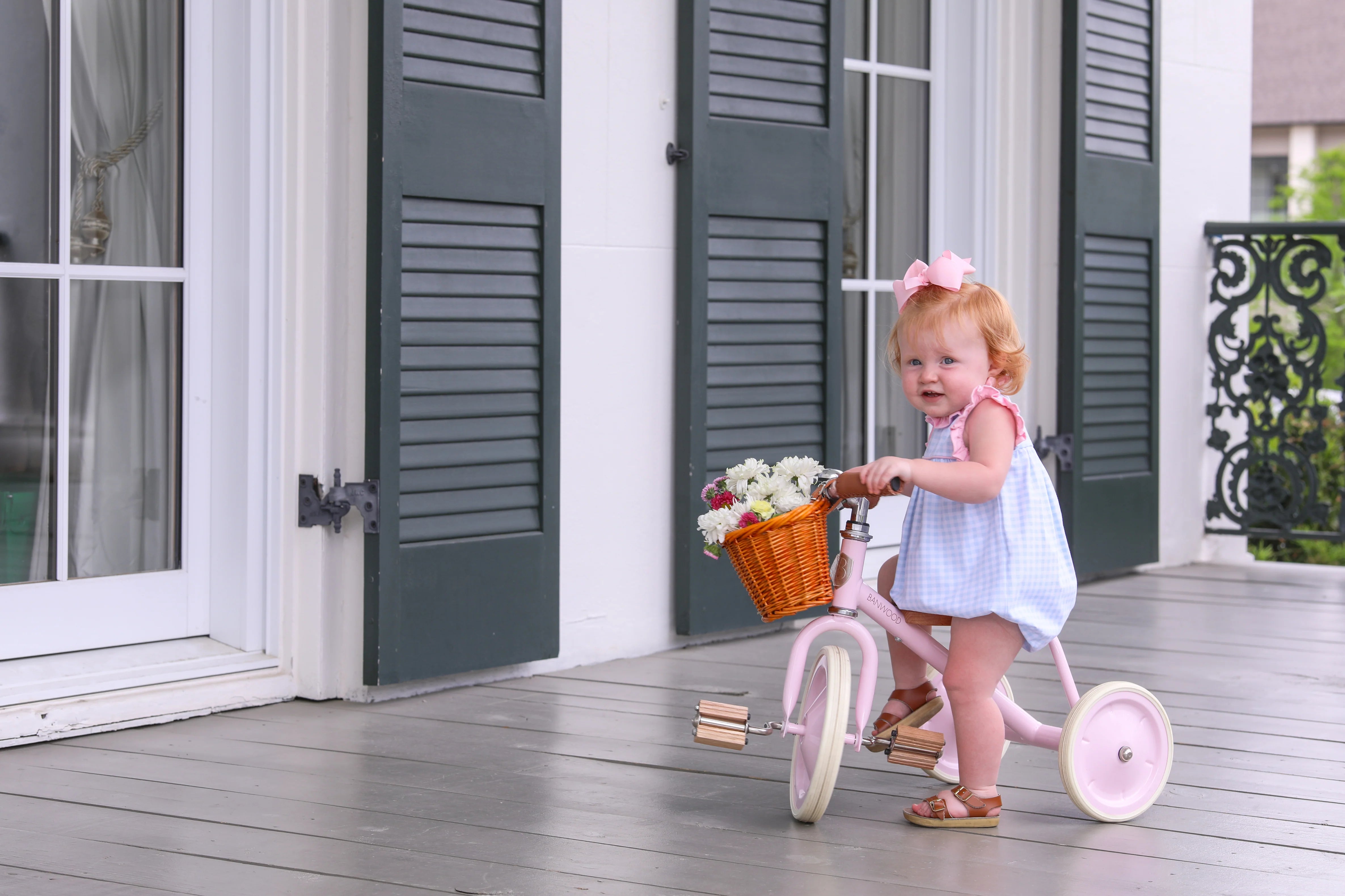 Meredith Bubble - Light Blue Gingham/Light Pink - Born Childrens Boutique