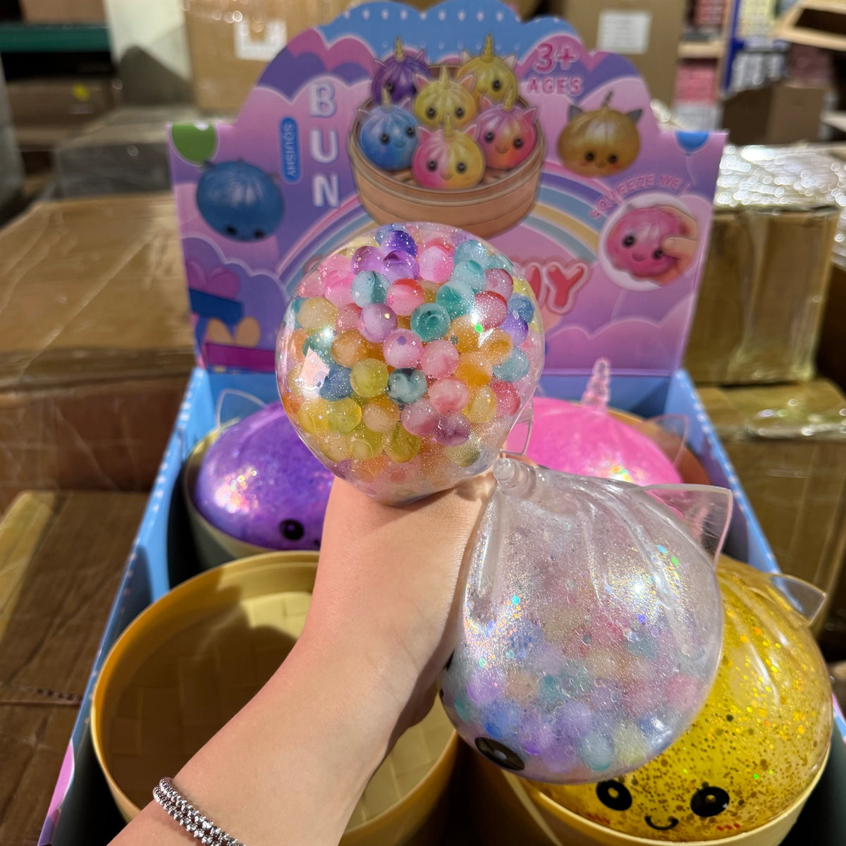 Jumbo Glitter Orby Unicorn Dumpling Squishy - Born Childrens Boutique
