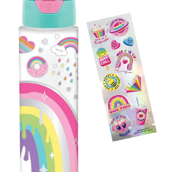 H20 Bottle with Stickers, Rainbow - Born Childrens Boutique