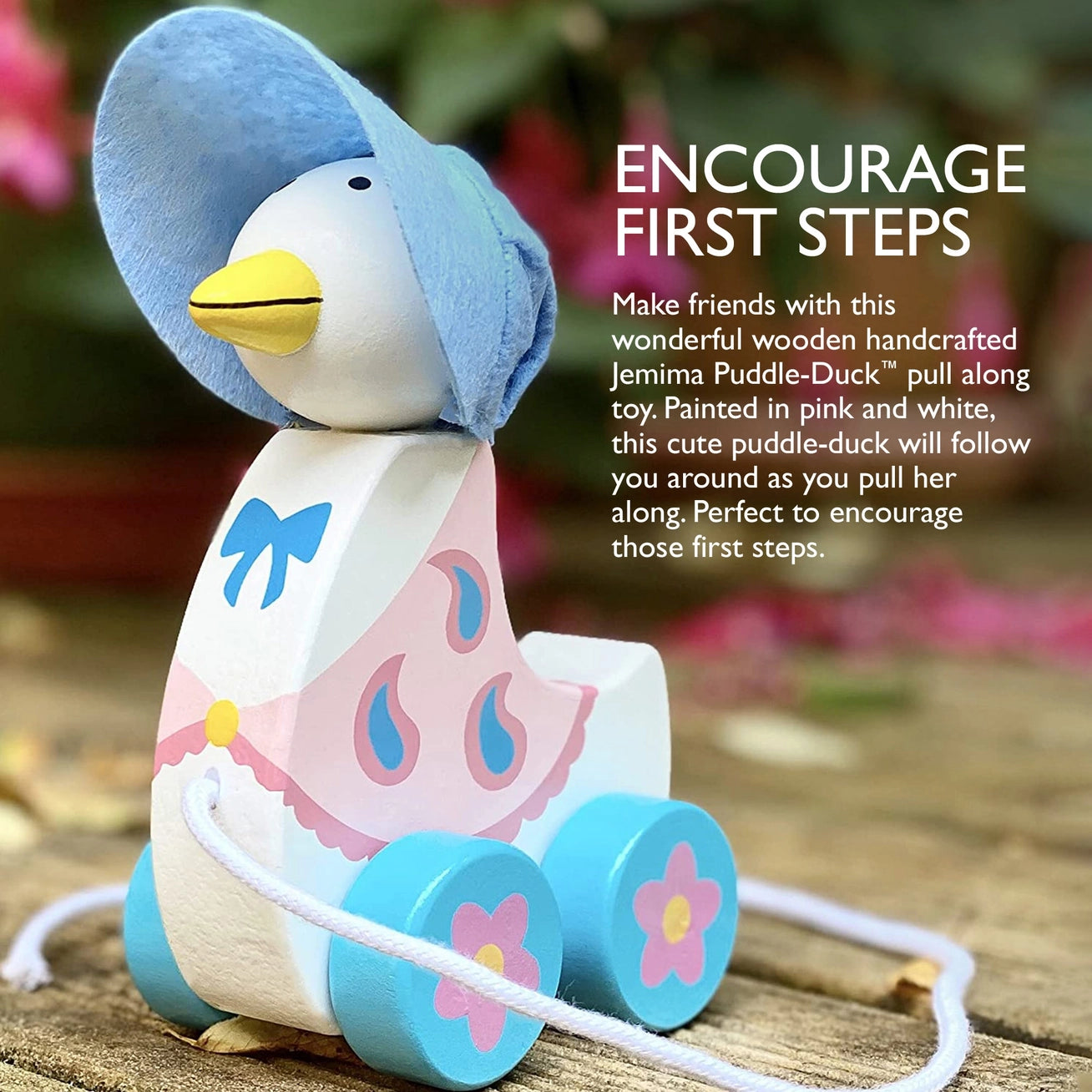 Jemima Puddle Duck Wooden Pull Along - Born Childrens Boutique