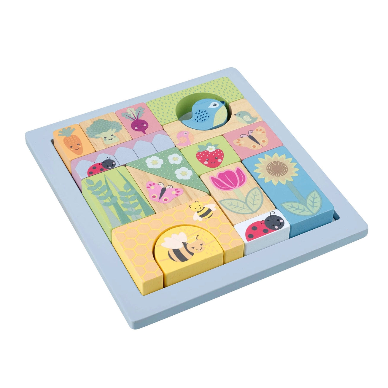 Spring Garden Block Wooden Puzzle - Born Childrens Boutique