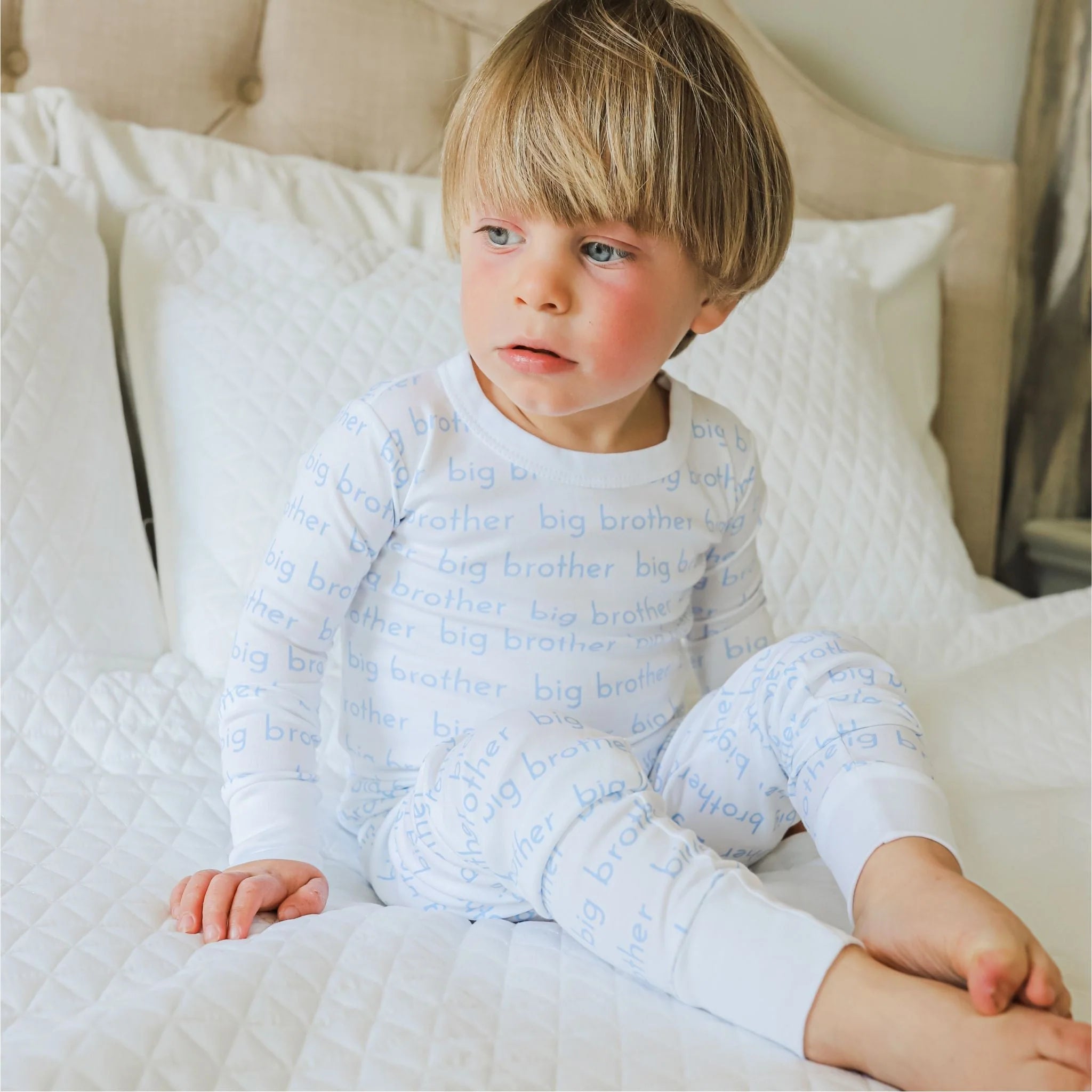 Big Brother Print Long Pajamas - Born Childrens Boutique
