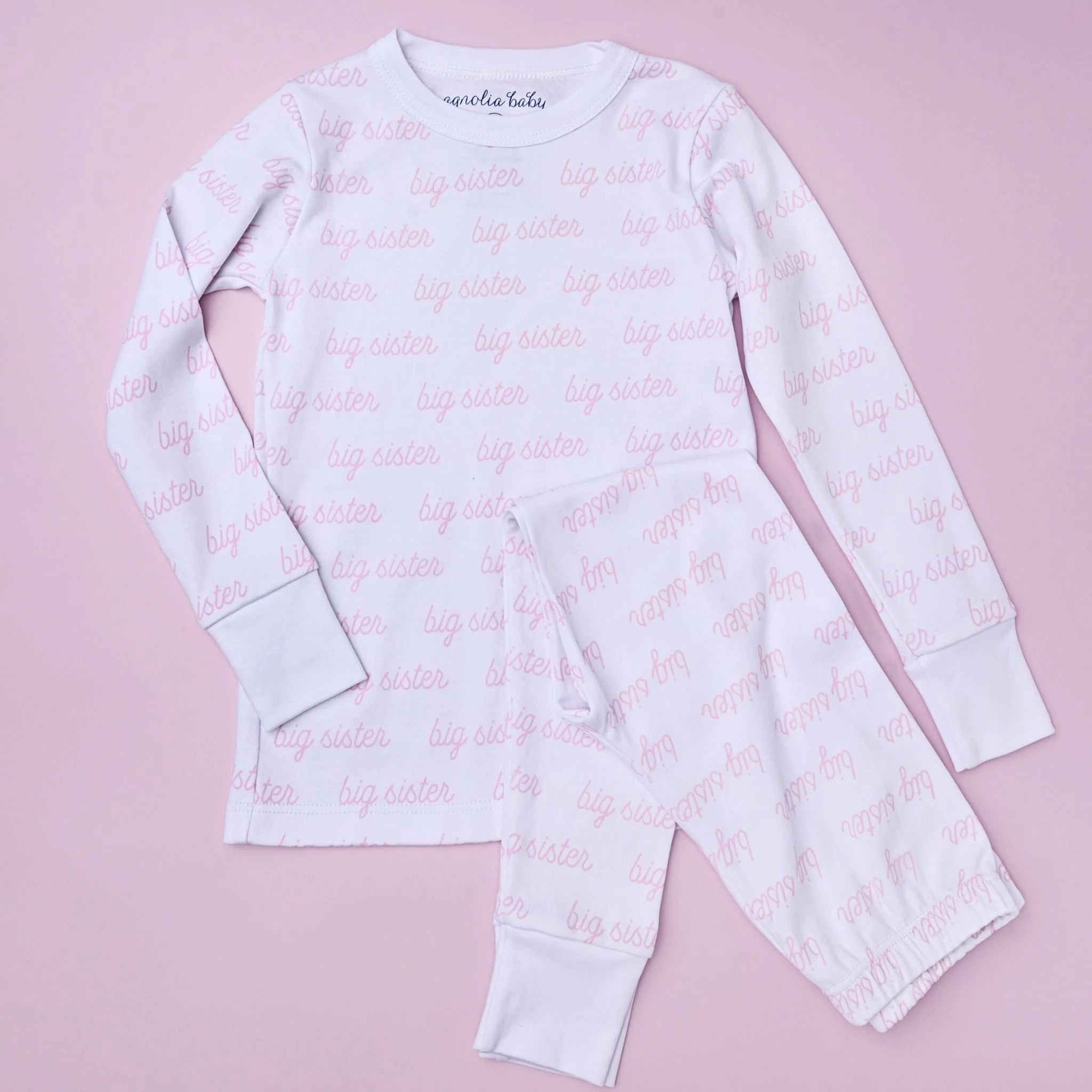 Big Sister Print Long Pajamas - Born Childrens Boutique