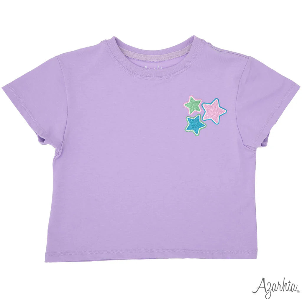 Glitter Stars Lavender Boxy - Born Childrens Boutique