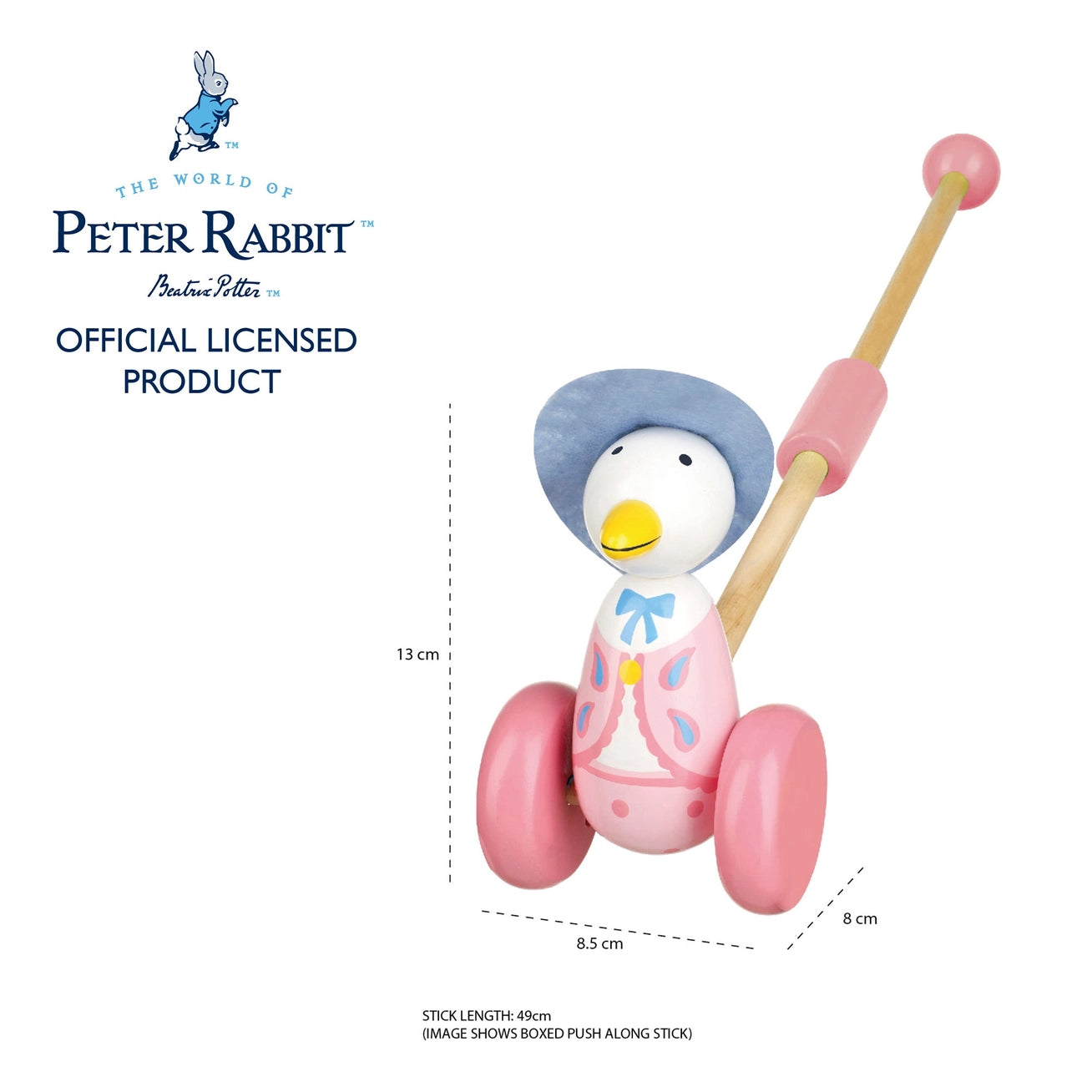Jemima Puddle Duck Wooden Push Along - Born Childrens Boutique