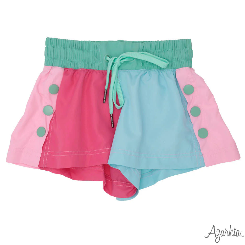 Pinks and Blues Color Block Short - Born Childrens Boutique