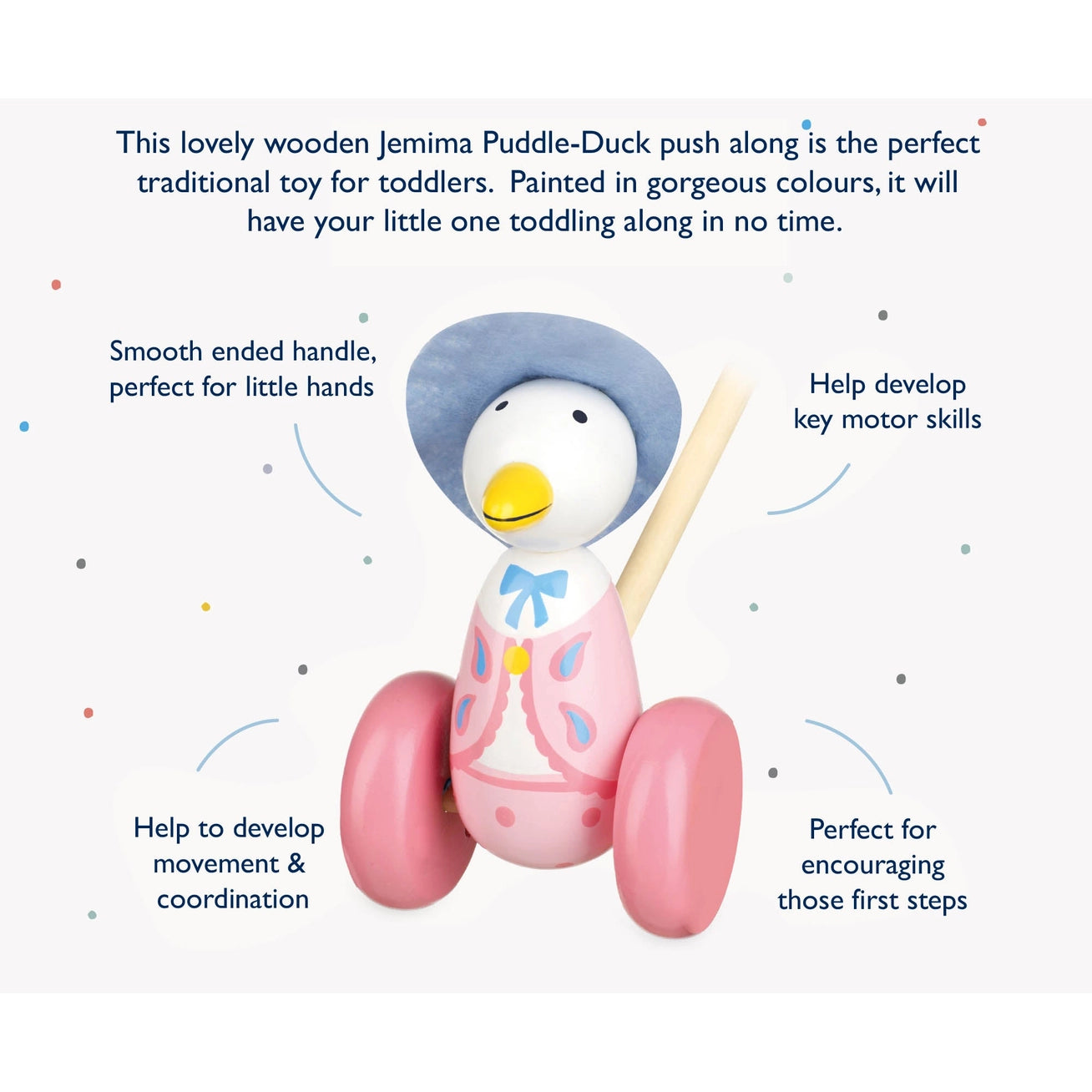Jemima Puddle Duck Wooden Push Along - Born Childrens Boutique