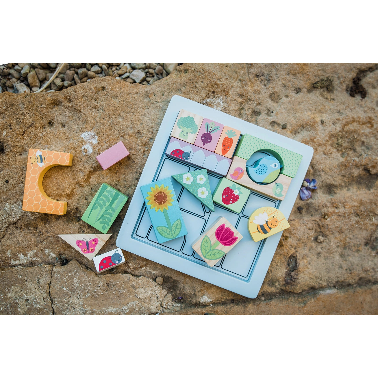 Spring Garden Block Wooden Puzzle - Born Childrens Boutique