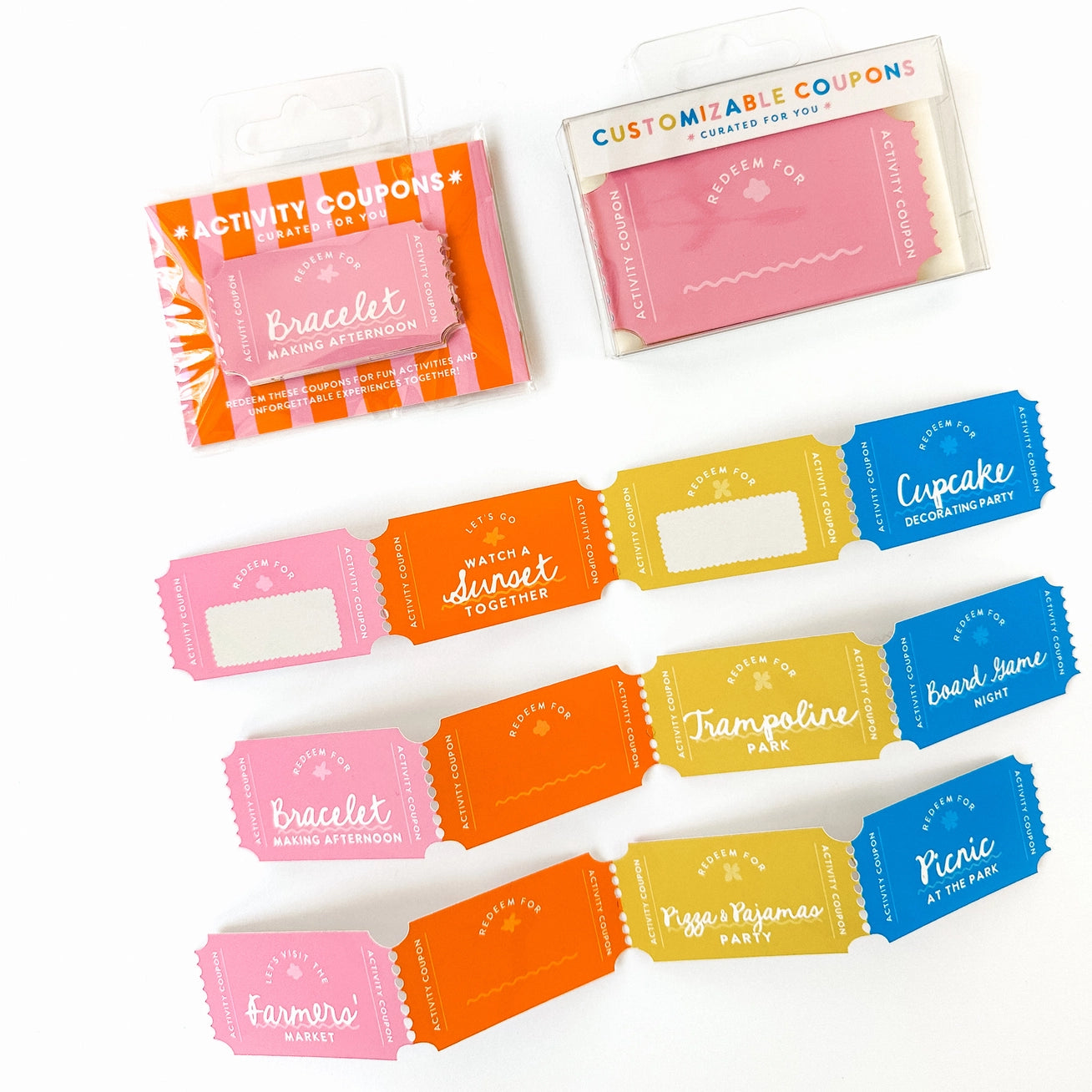 Activity Coupons for Kids - Pink Orange - Born Childrens Boutique