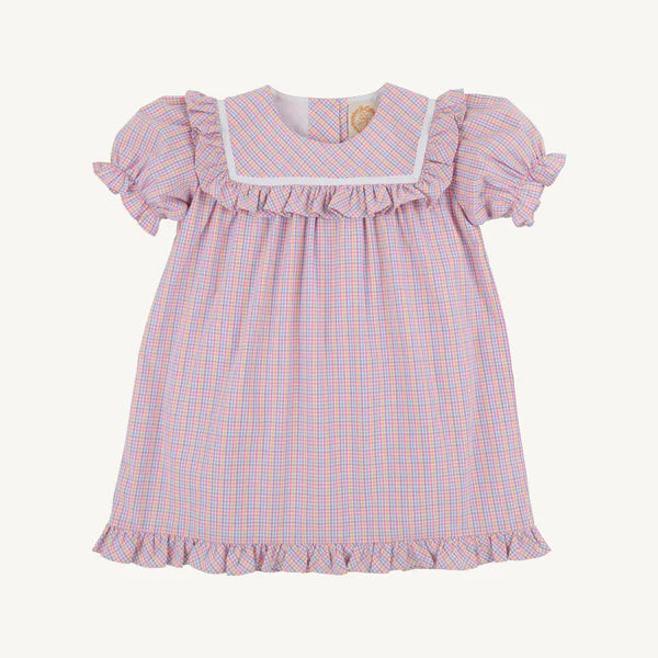 Debbie Dress - Woodstock Park Plaid with Worth Avenue White - Born Childrens Boutique